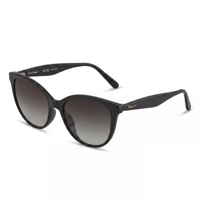 Ferragamo SF1073S Women's Black Plastic Cat Eye Sunglasses 54mm Grey Gradient Lenses UV Protection