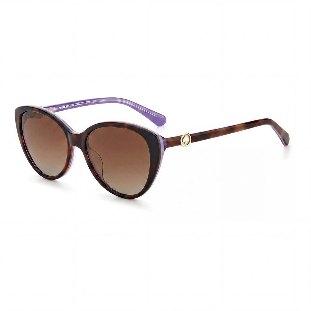 kate spade new york VISALIA/G/S Gafas de sol de plástico ojo de gato para mujer, marrón habana oscuro, degradado, con protección UV, 55 mm