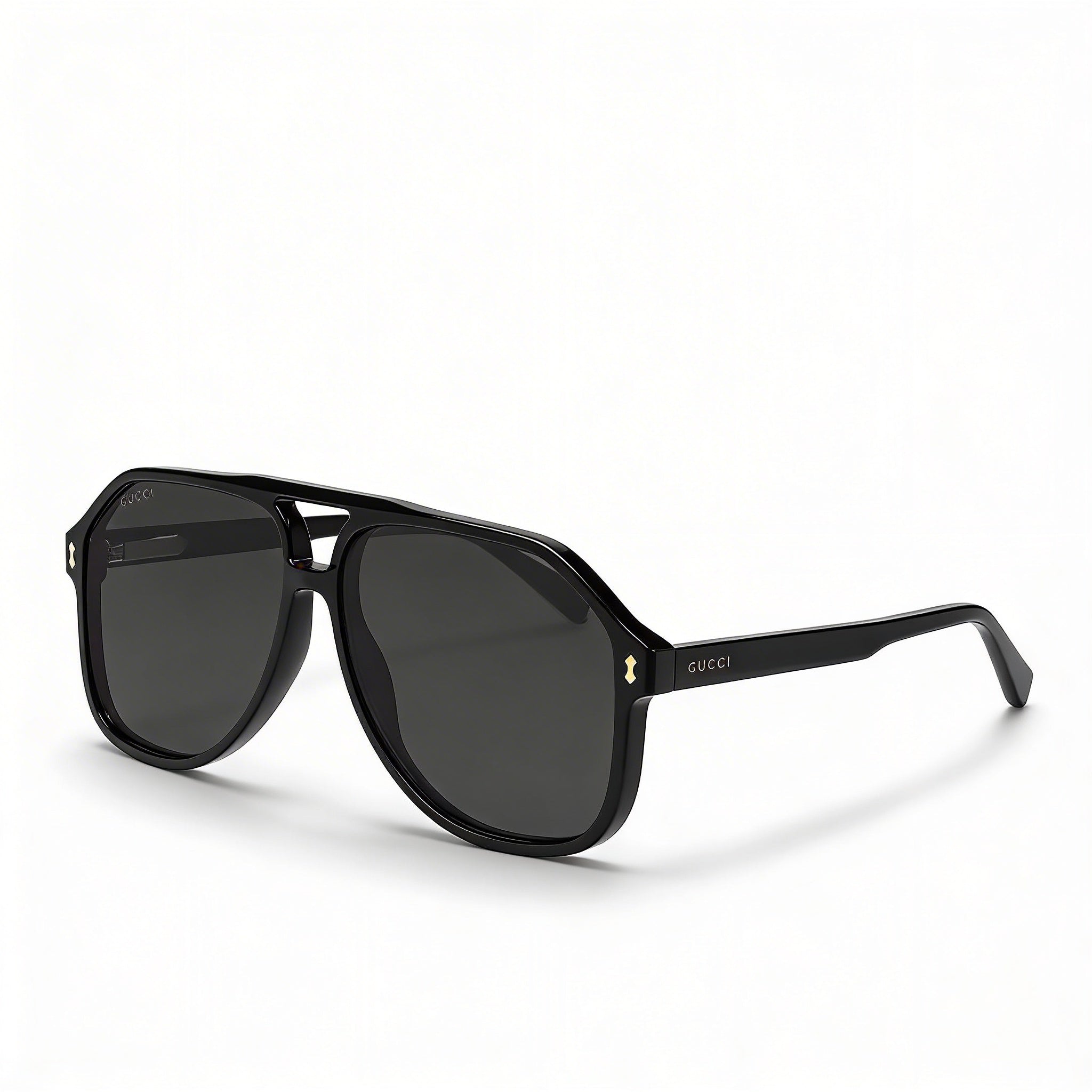 Gafas de sol Gucci GG1042S para hombre, montura de plástico, color negro, dorado y gris, sin polarizar, graduadas, de 60 mm, Photo 1