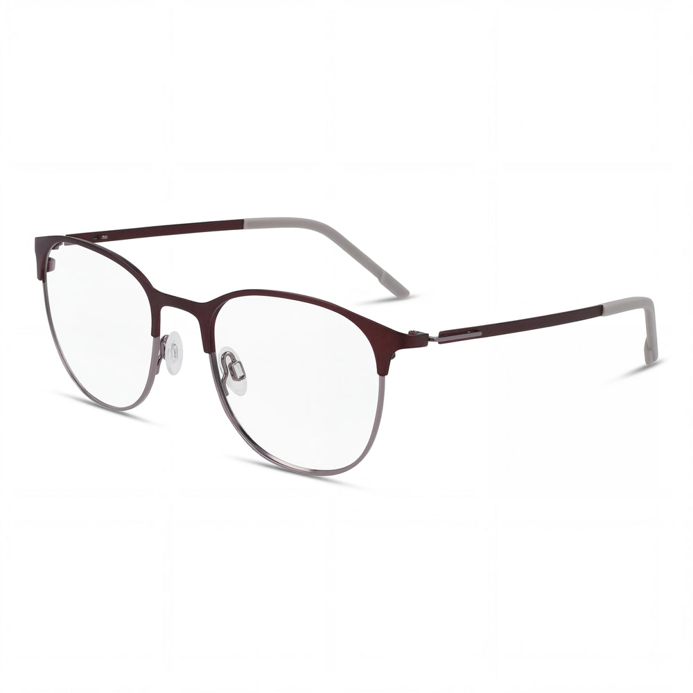 Flexon E1142 Unisex Metal Frame Eyeglasses Matte Midnight Plum Lens 51mm Bridge 20mm Temples 145mm
