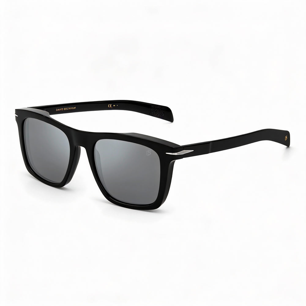 David Beckham Db 7000/S Unisex Sunglasses with Acetate Frame, Black, Non-Polarized Silver Mirror Lenses 51