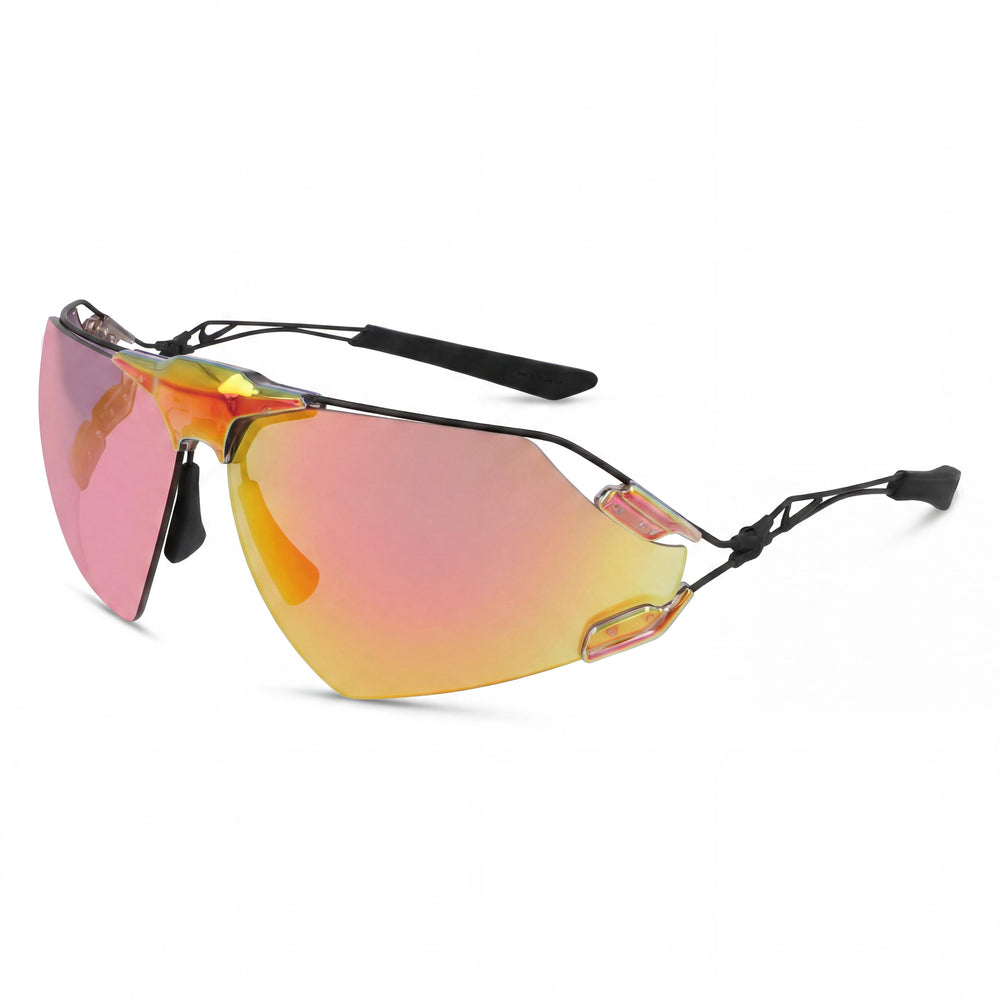 Nike Shield Men's Sunglasses with Total Orange Titanium Frame and Road Orange Mirror Lenses UV 400 76mm