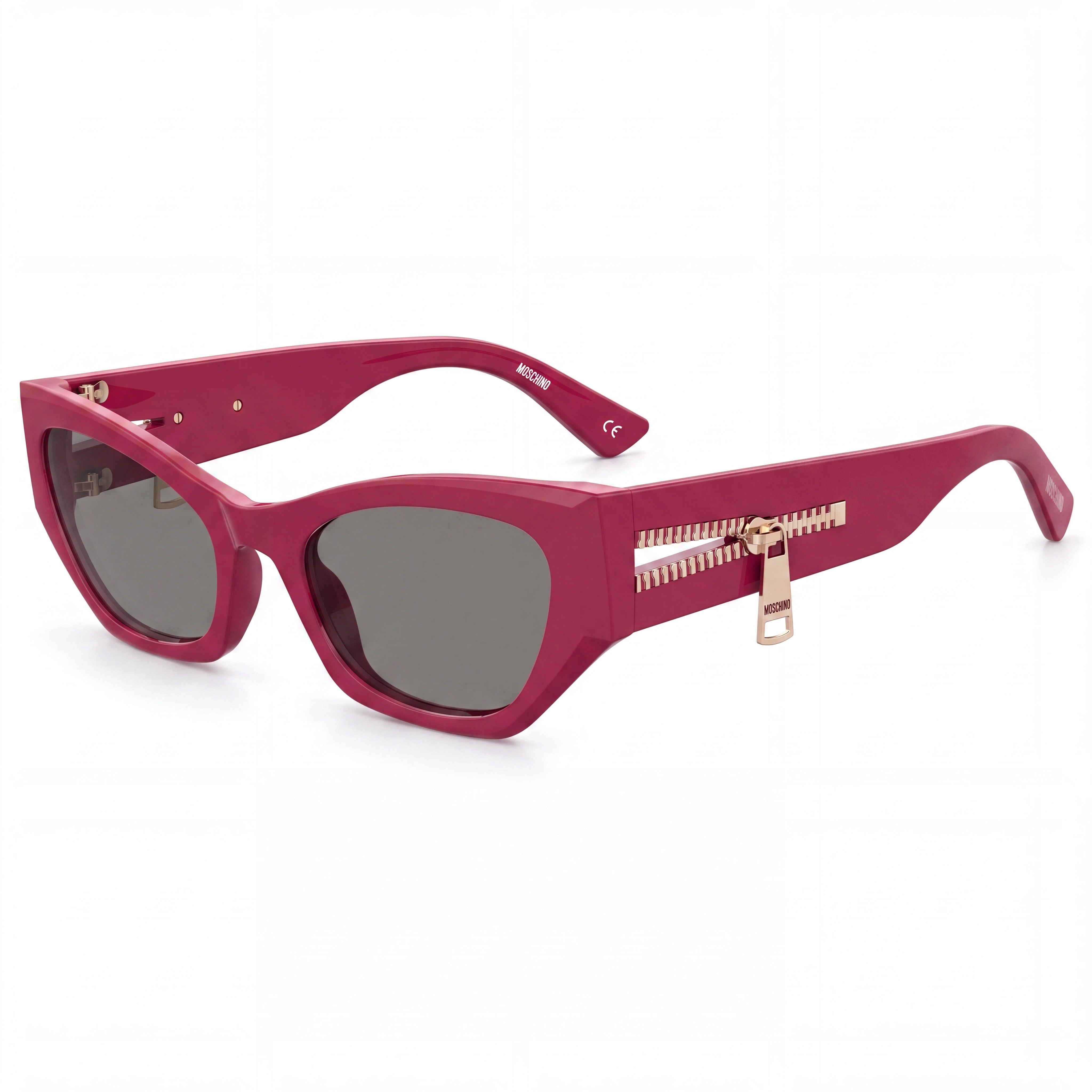Moschino MOS159/S Women's Red Polyamide Frame Sunglasses, Grey Non-Polarized Lenses 55mm, Photo 1