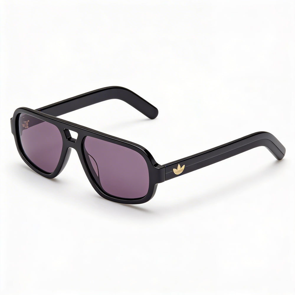 adidas Originals Or0134 Unisex Shiny Black Plastic Frame UV 400 Non-Polarized Sunglasses 55mm