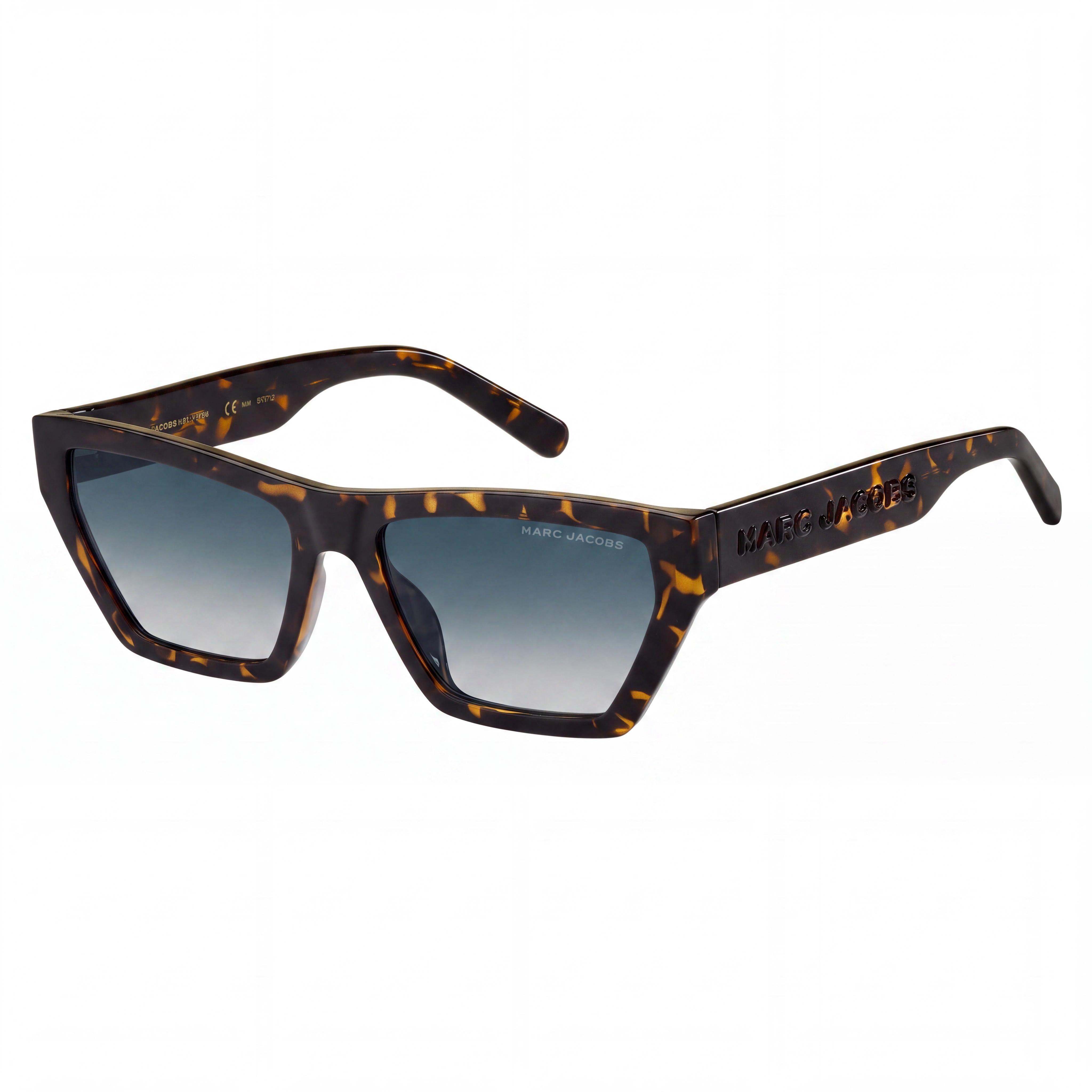 Gafas de sol Marc Jacobs MARC 657/S clásicas de plástico para mujer, color habana con degradado azul claro y degradado azul oscuro, con protección UV, de 55-17-145 mm, Photo 1