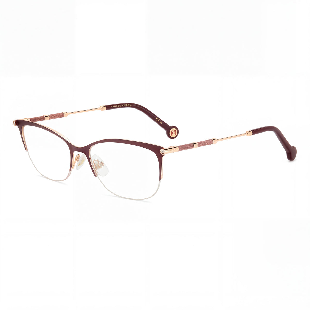 Carolina Herrera HER 0153 Women's Classic Non-Polarized Sunglasses with Alloy Steel Frame, Gold Burgundy Lenses 54mm, Photo 1