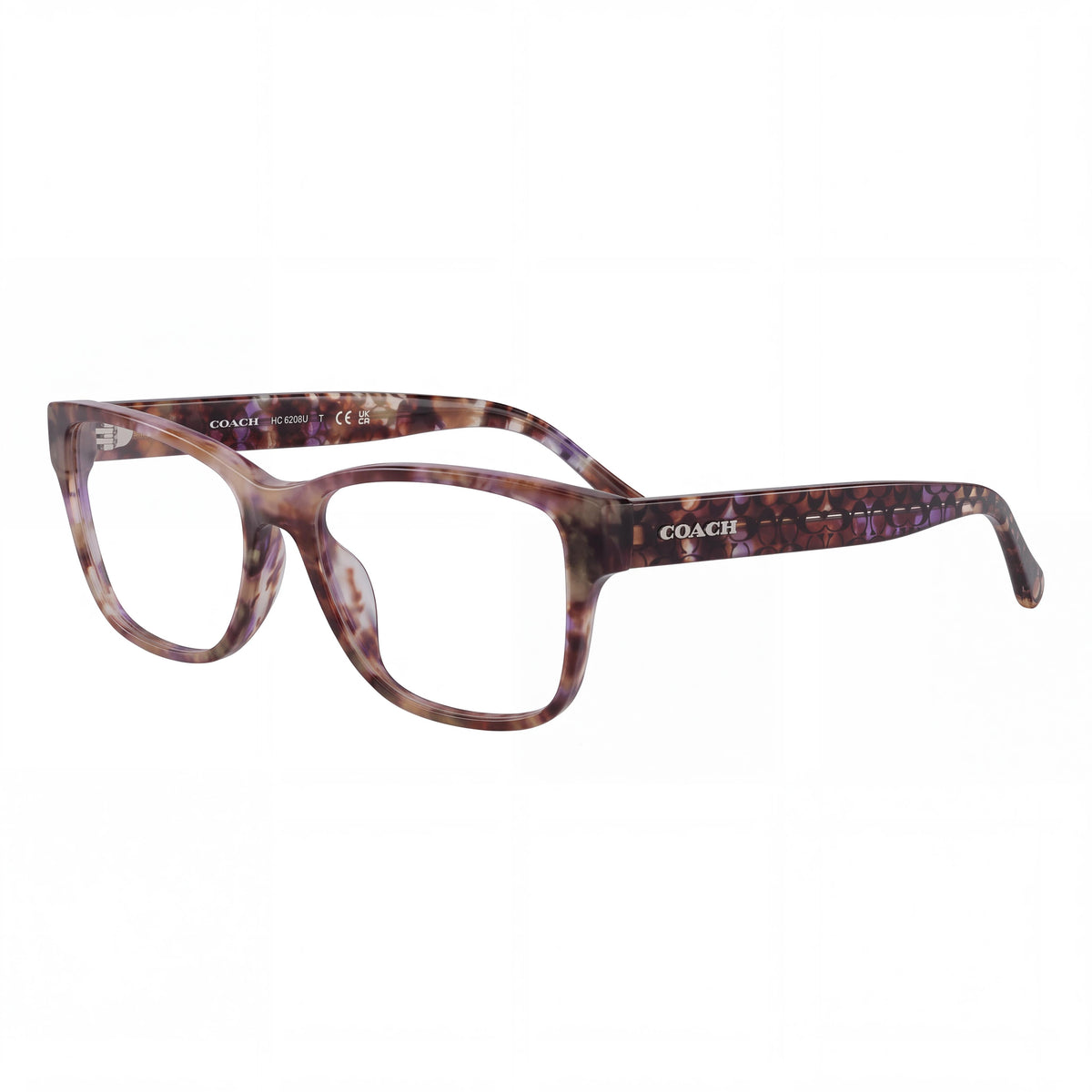 Coach Hc6208u Women's Rectangle Petal Tortoise Plastic Frame Universal Fit Prescription Ready Eyeglasses 54mm, Photo 1