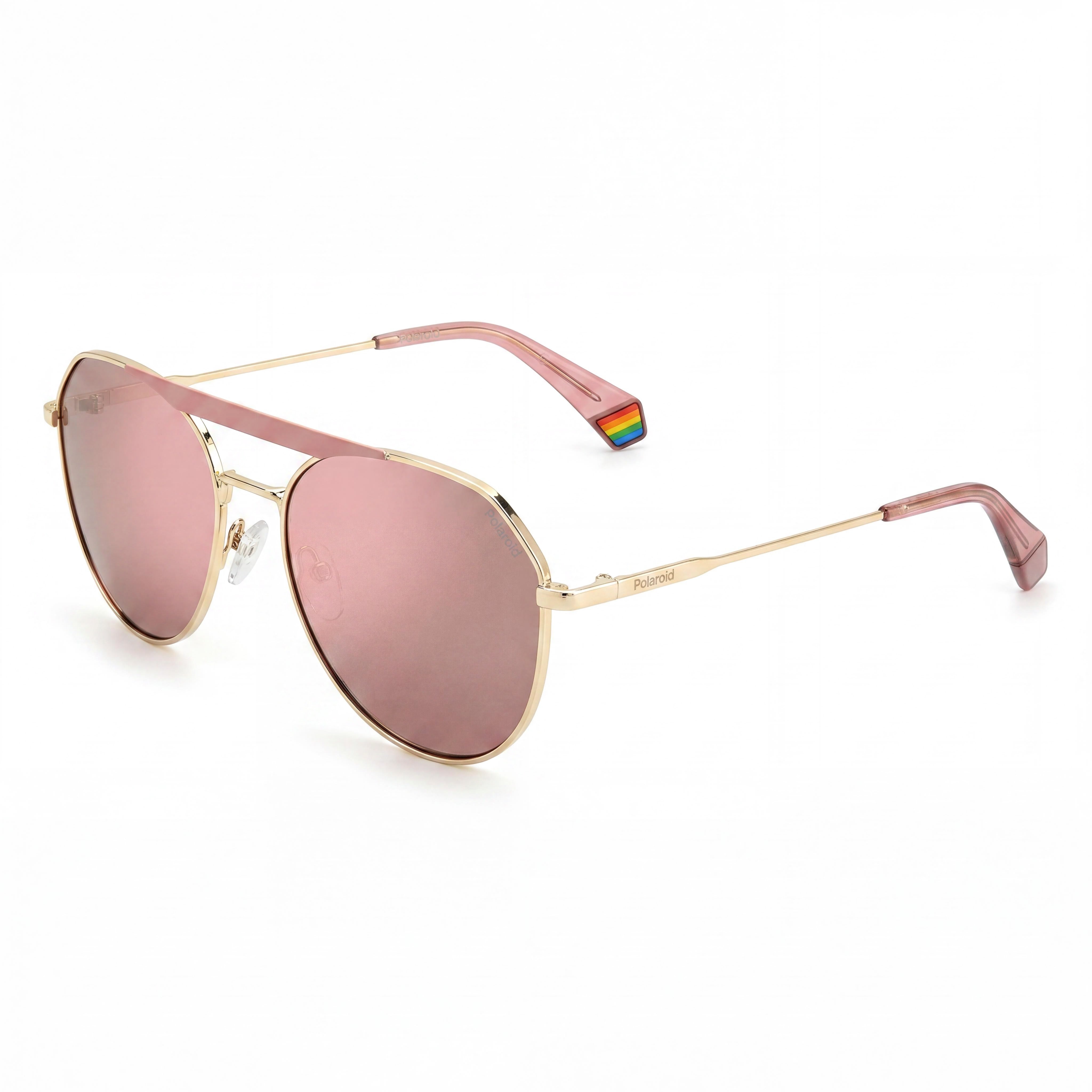 Gafas de sol unisex Polaroid PLD 6211/S/X de acero inoxidable con montura dorada de 57 mm y lentes doradas, sin polarizar y con protección UV., Photo 1
