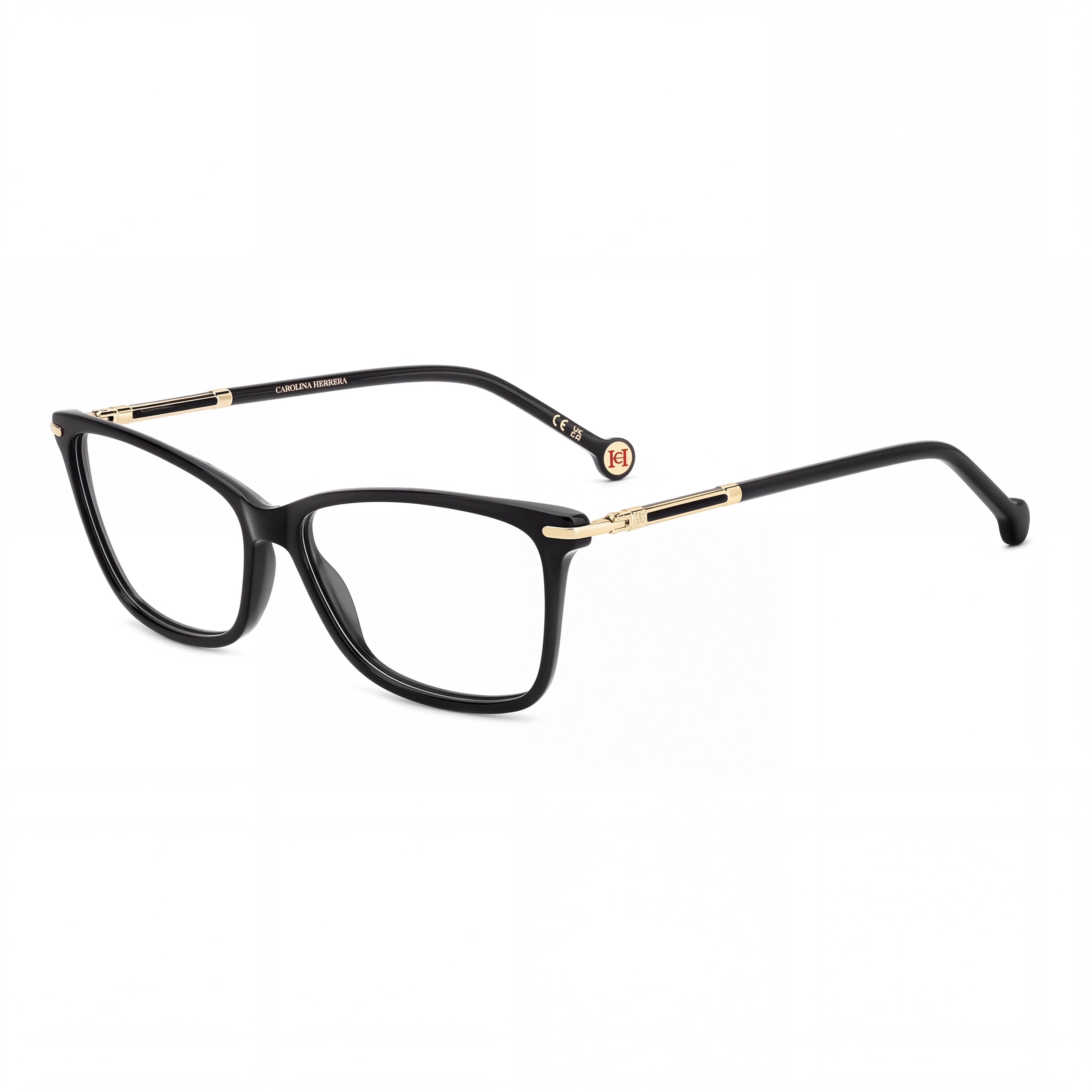 Carolina Herrera Classic Women's Sunglasses, Black Plastic Frame with Multicolor Non-Polarized Lenses, 56-14mm, Photo 1