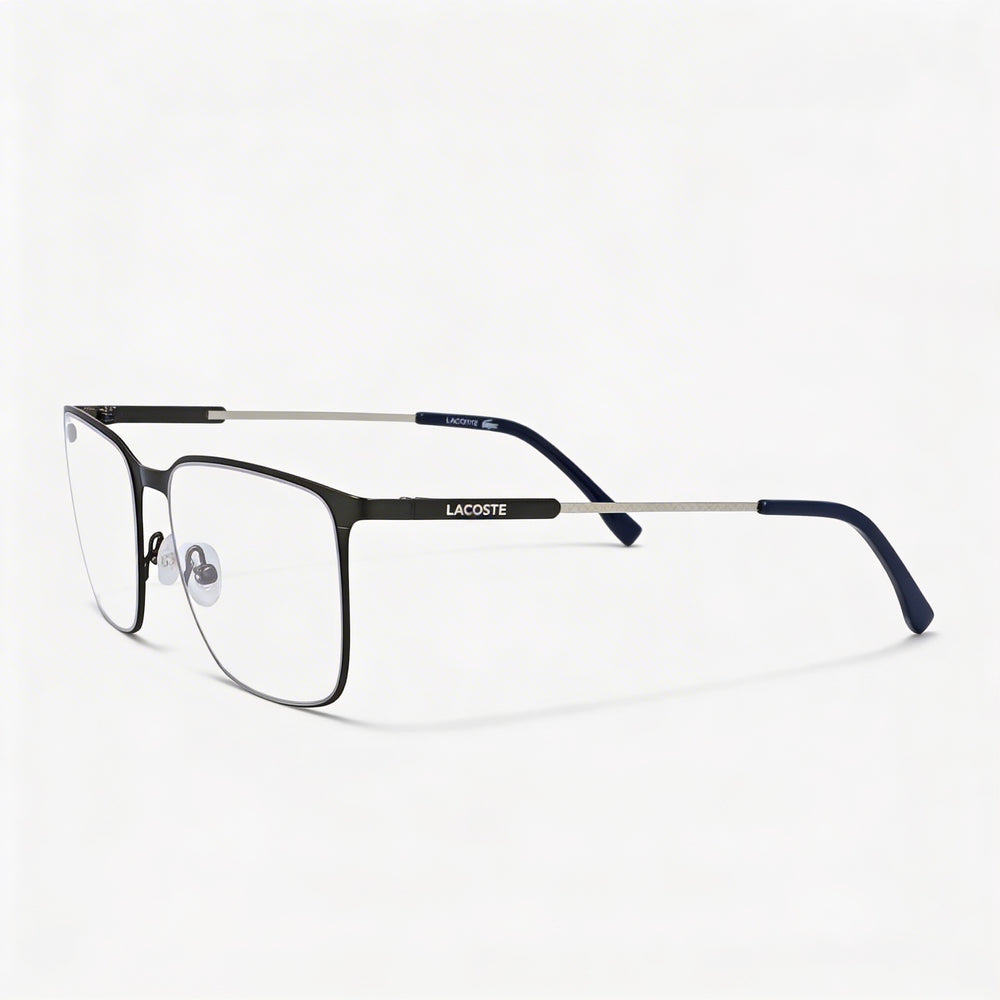 Gafas Oftálmicas Informales Lacoste para Hombre con Montura Gris Oscuro Mate y Lentes de Plástico Transparente de 55 mm