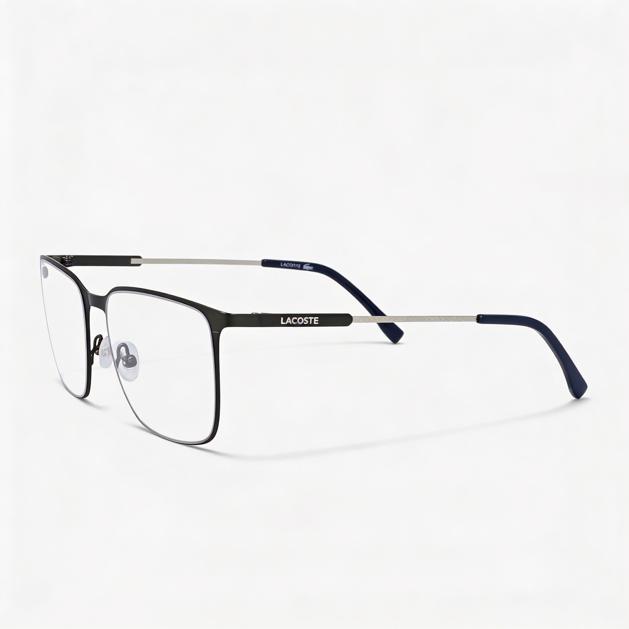 Lacoste Casual Men's Ophthalmic Eyeglasses with Matte Dark Grey Frame and Transparent Plastic Lenses 55mm, Photo 1