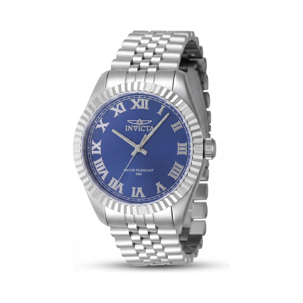 Reloj de cuarzo unisex Invicta Specialty 47399 de 43 mm con esfera azul y acero inoxidable en tono plateado