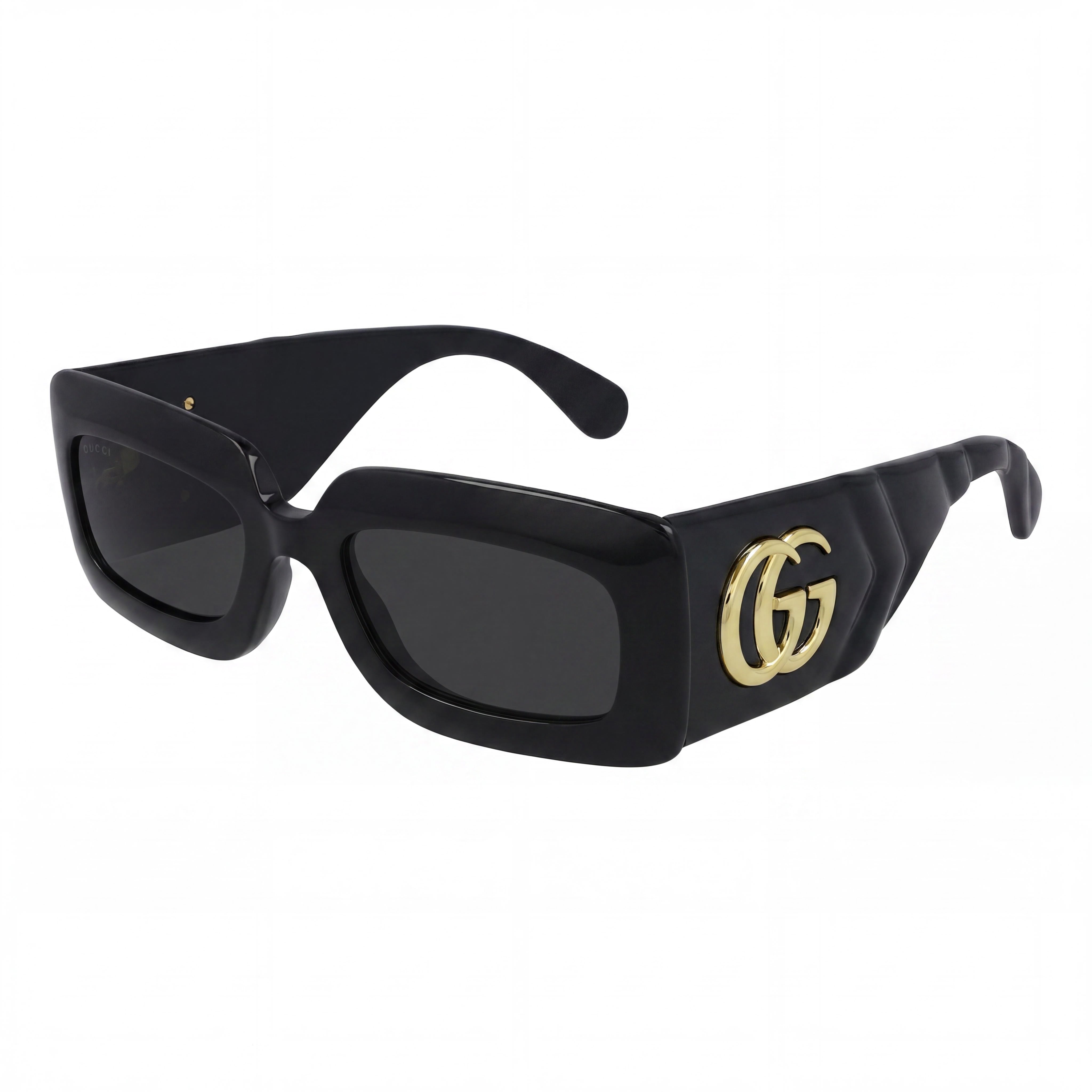 Gucci GG0811S Women's Rectangle Black Frame Grey Lens 53mm UV Protection Sunglasses, Photo 1