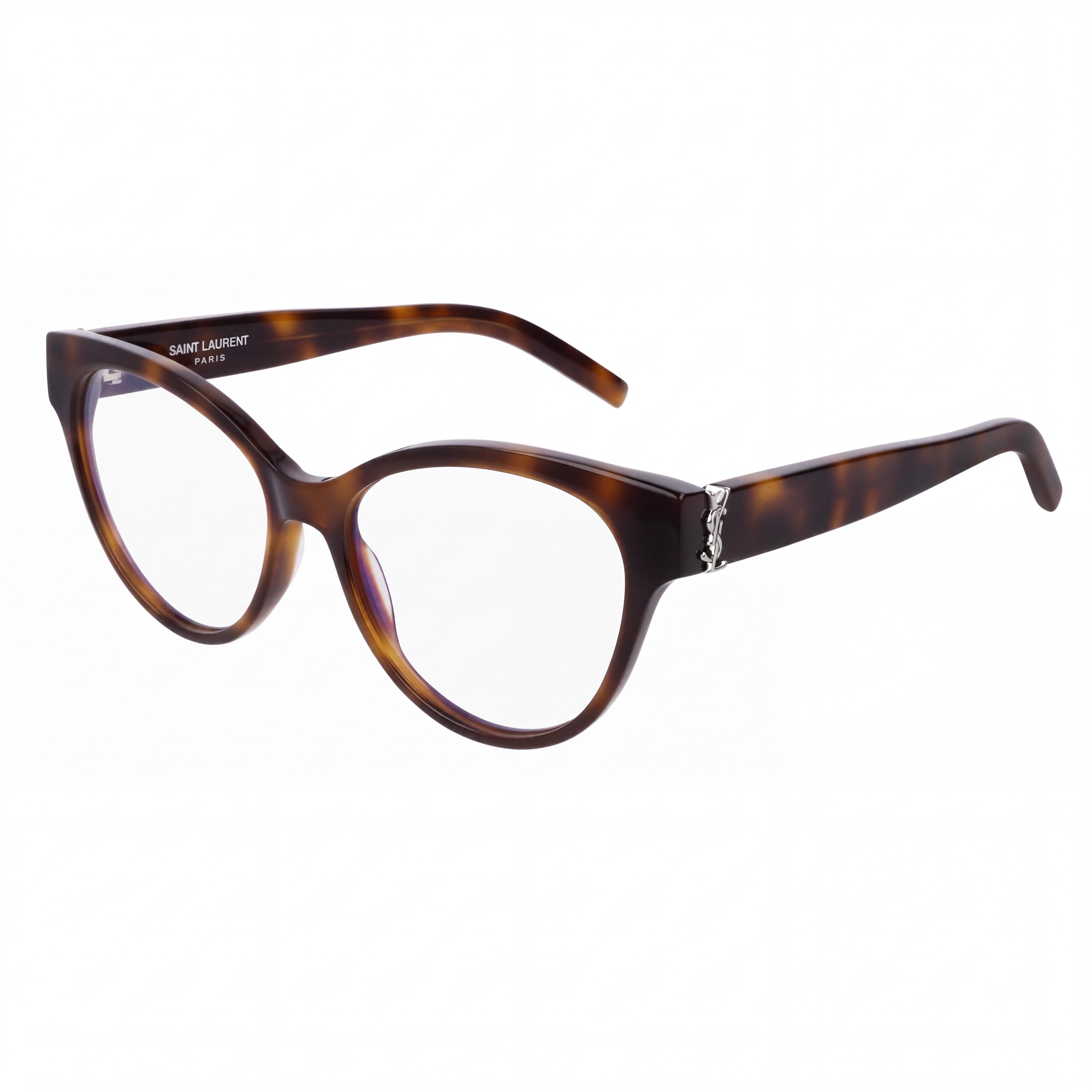 Yves Saint Laurent Sl M34-005 Women's Tortoiseshell Acetate Frame Eyeglasses, Non- Clear Lenses, 53mm, Photo 1