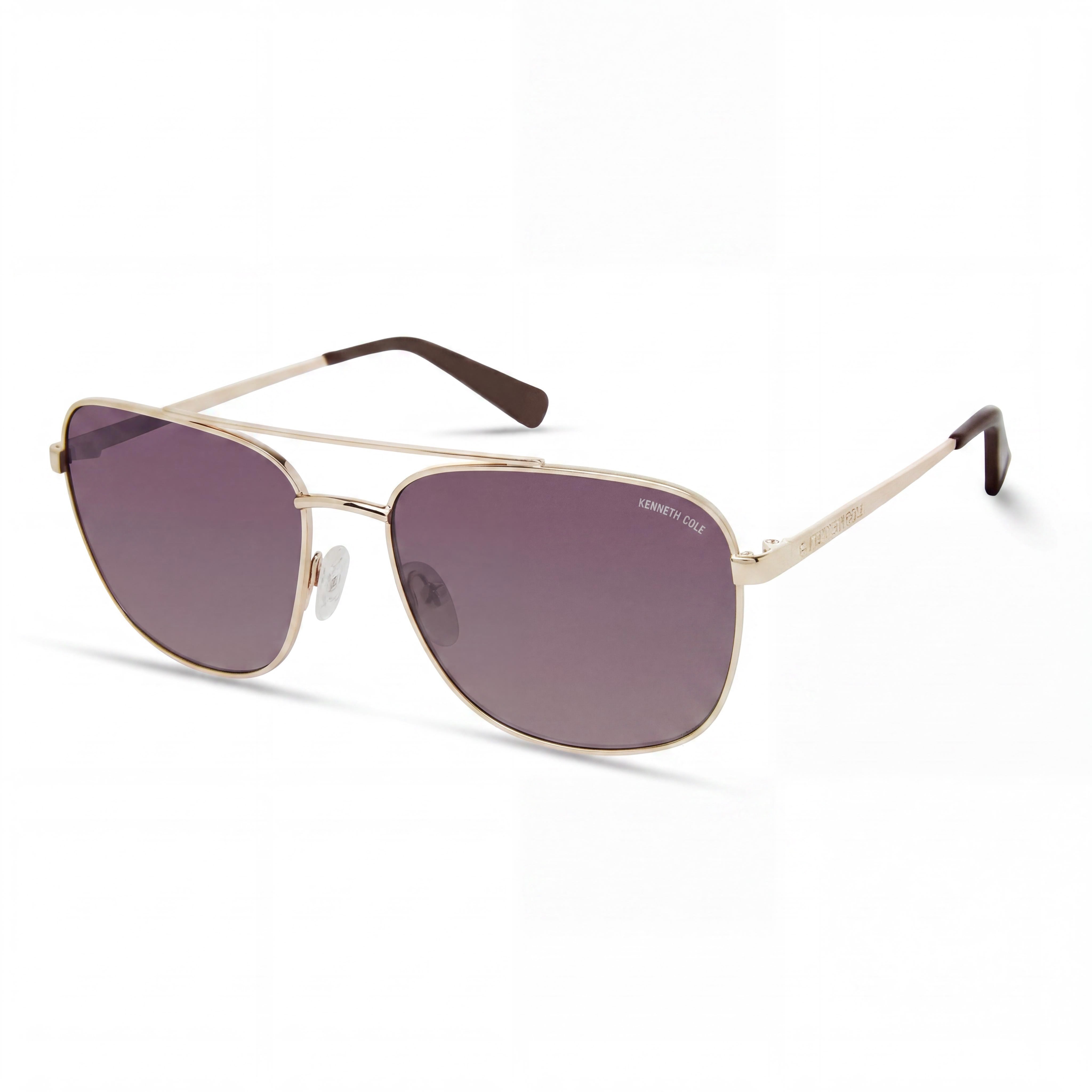 Kenneth Cole New York Kc5932f Women's Metal Sunglasses, Gold Gradient Brown Frame, Gradient Brown Lenses, 59mm, Photo 1