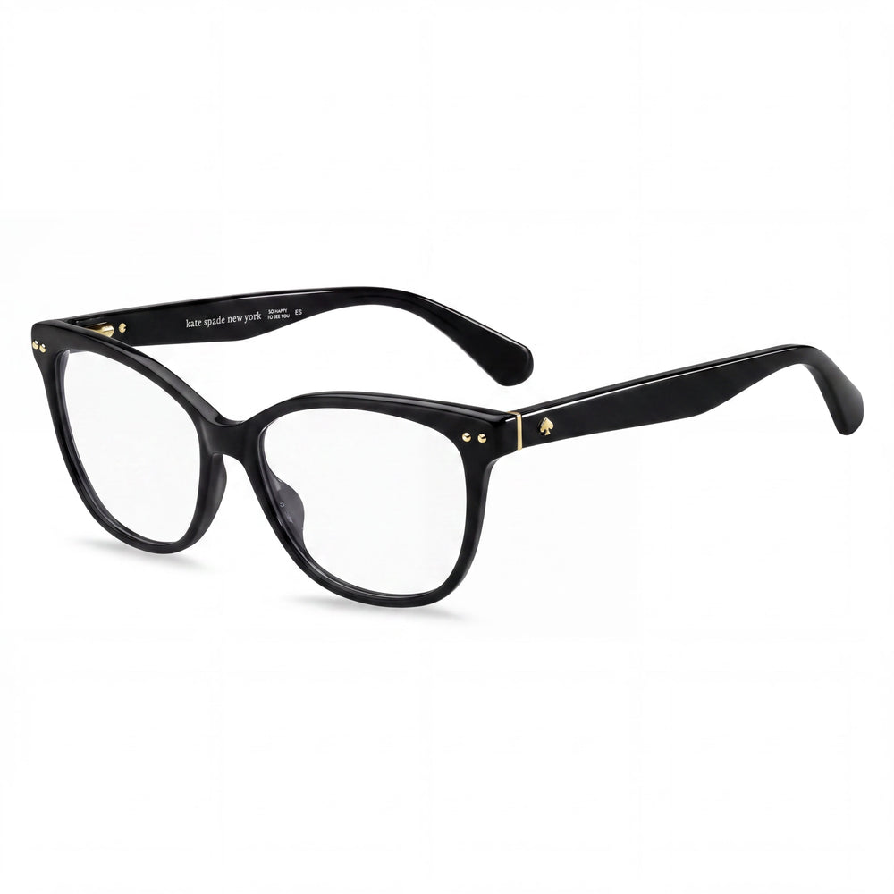 kate spade new york Women's Eyewear, Acetate Frame Black Silver, Black Non- Lens, 53-16-140