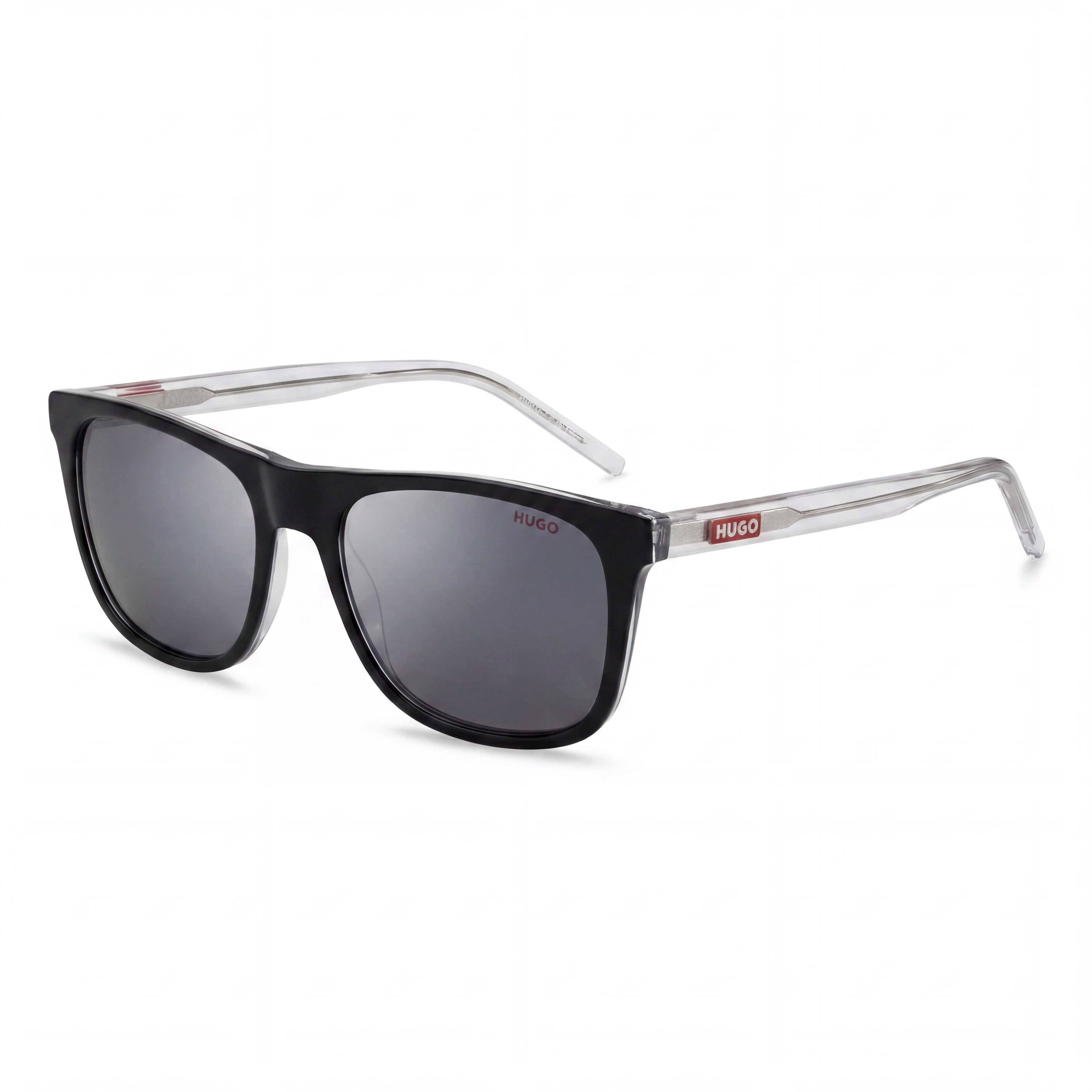 HUGO Classic Women's Black Crystal Acetate Frame Polycarbonate Lens UV Protection Sunglasses 56mm, Photo 1