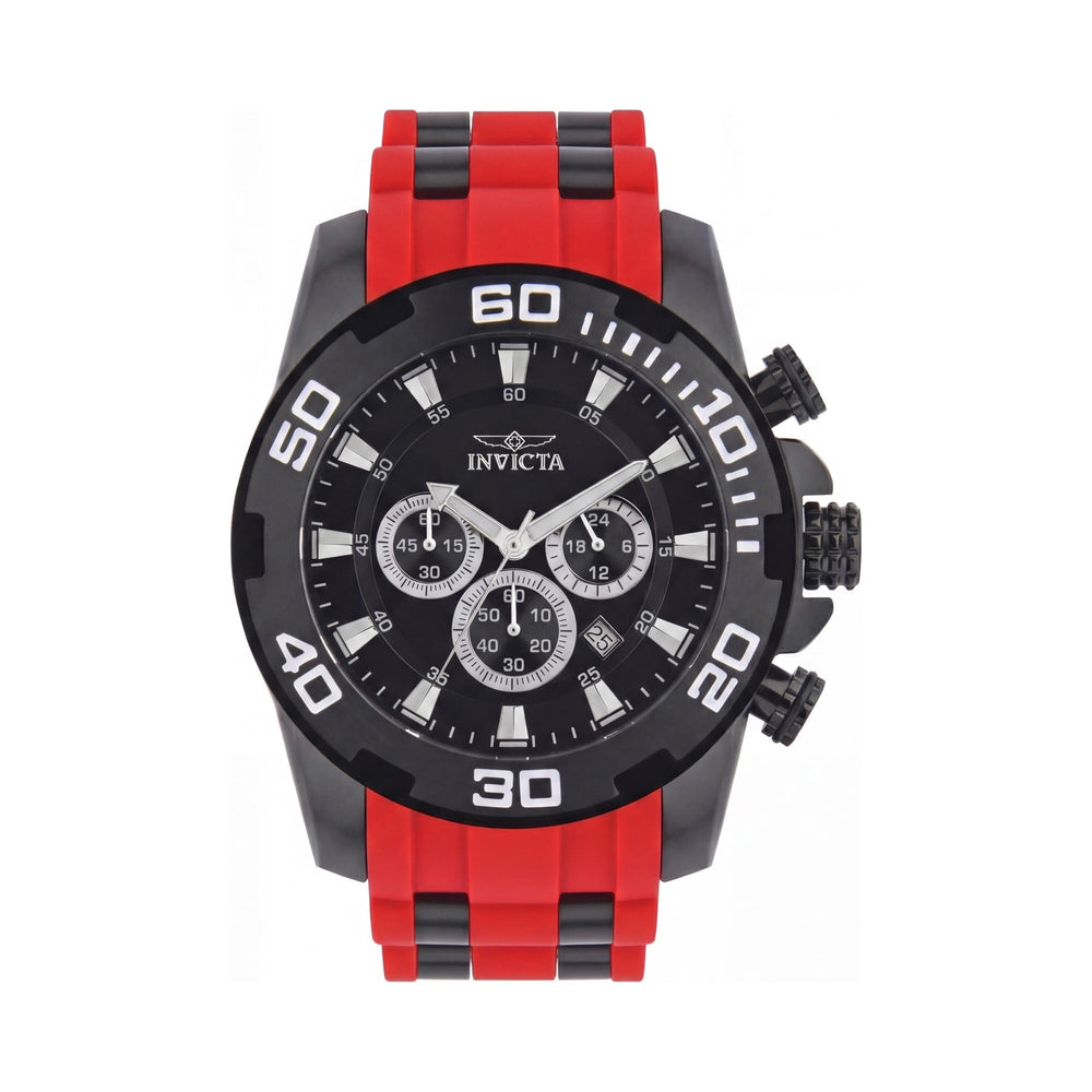 Reloj cronógrafo de cuarzo unisex Invicta Pro Diver SCUBA 44546 con caja de acero inoxidable negro y correa de silicona, 50 mm