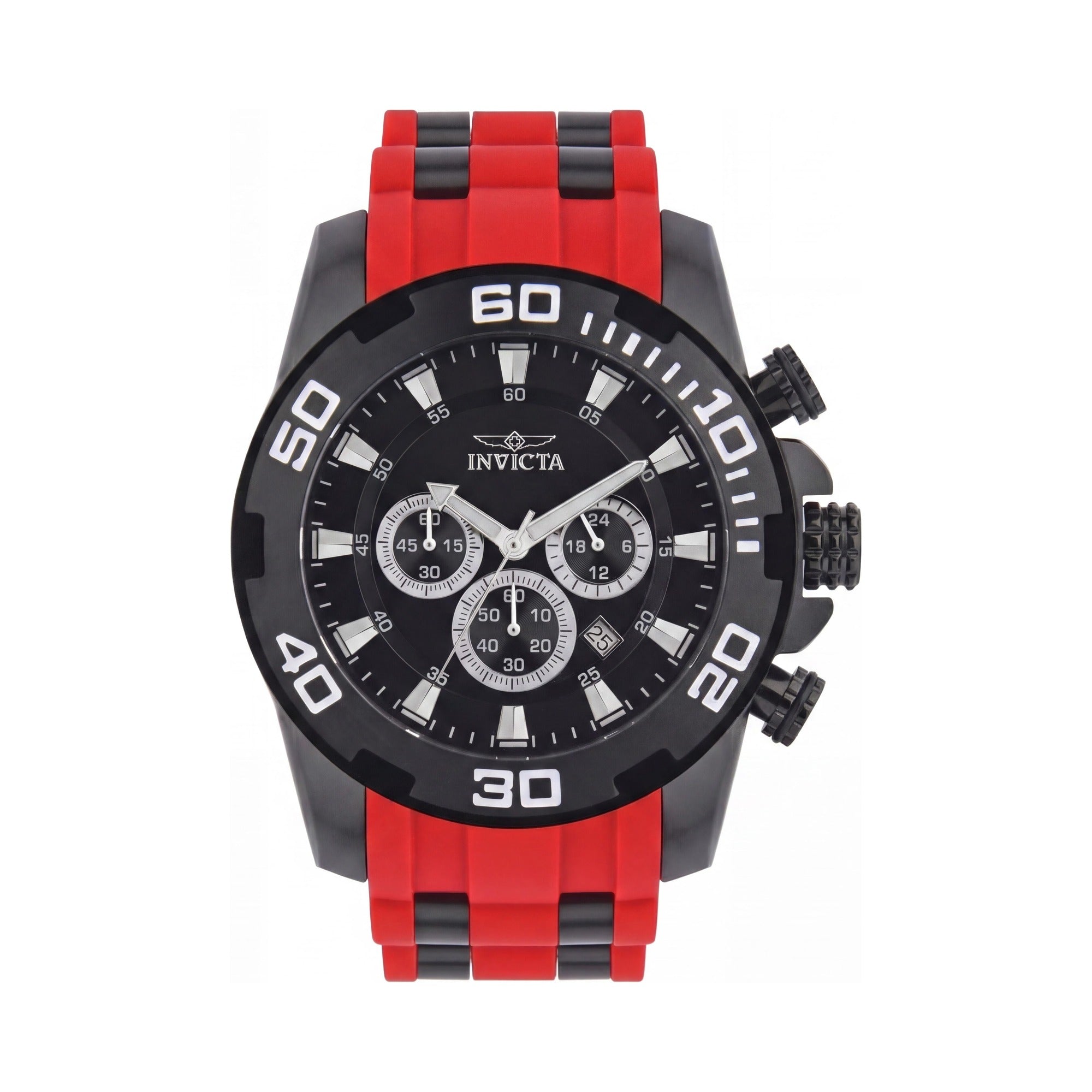 Invicta Pro Diver SCUBA 44546 Unisex Quartz Chronograph Watch with Black Stainless Steel Case & Silicone Strap, 50mm, Photo 1