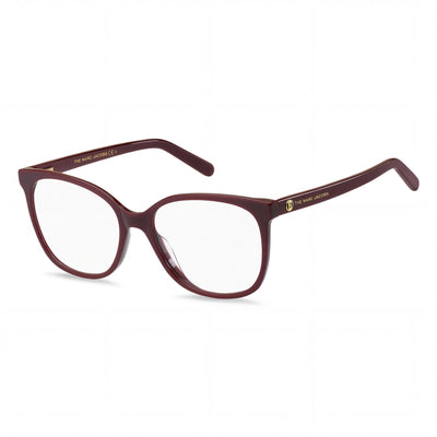 Gafas Marc Jacobs de la Colección Moderna para Mujer, con Montura de Acetato y Lentes de Policarbonato sin Polarizar, Color Borgoña, 53mm