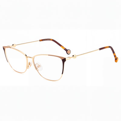 Carolina Herrera Her 0116 Women's Casual Style Eyewear with Gold Brown Alloy Steel Frame, 57mm