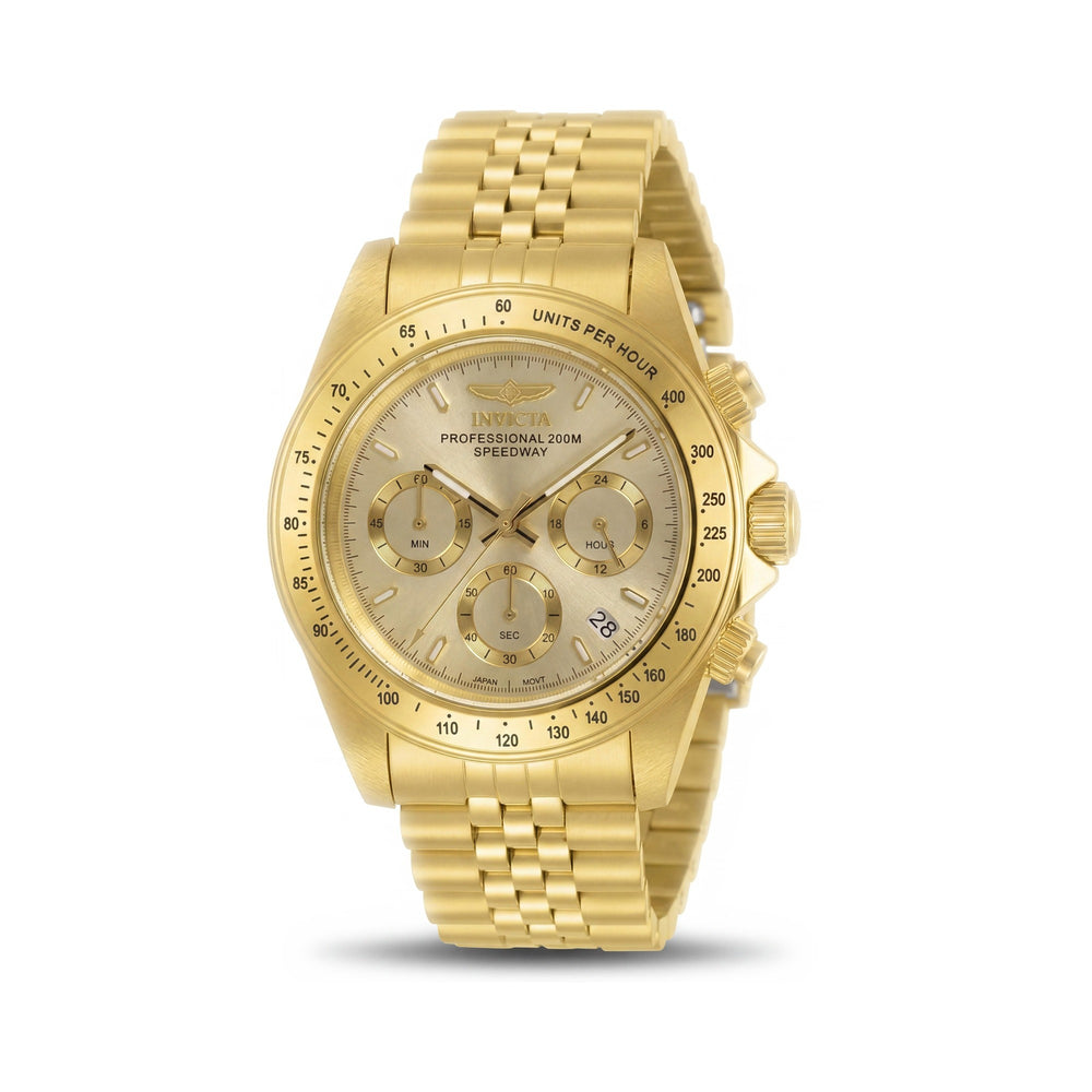 Invicta Men's Gold Tone Quartz Watch, Chronograph Equipped, Glow In The Dark Feature