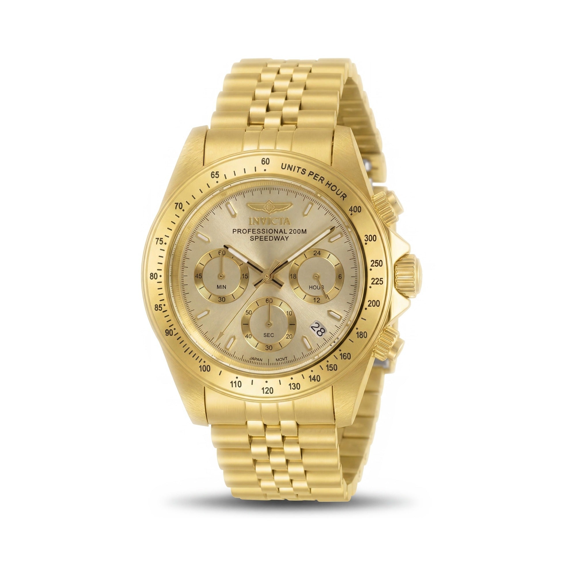 Invicta Men's Gold Tone Quartz Watch, Chronograph Equipped, Glow In The Dark Feature, Photo 1