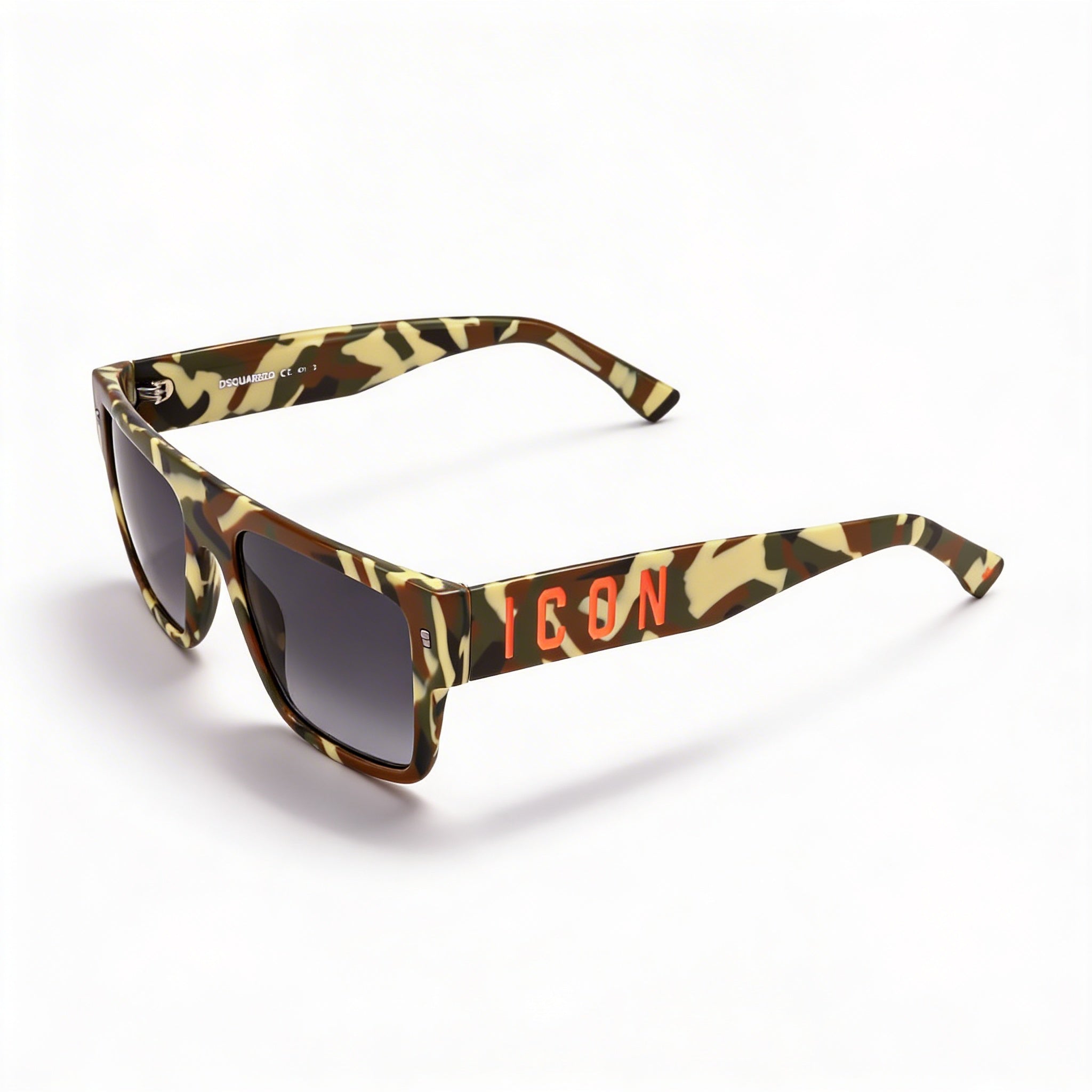 DSQUARED2 Icon 0003/S Camo Plastic Unisex Sunglasses, Gray Gradient Lenses, UV Protection 56-18-145, Photo 1