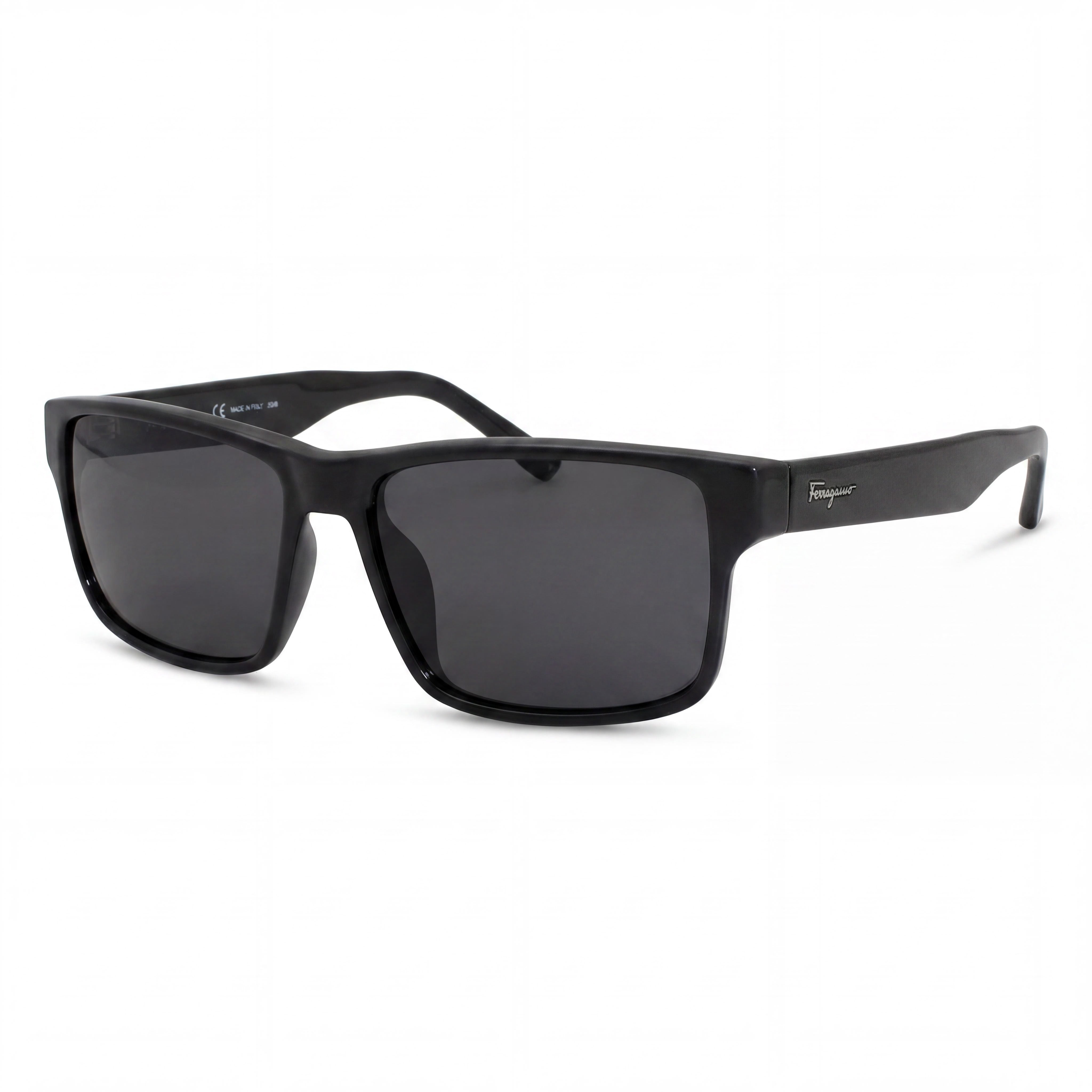 Ferragamo SF960S Unisex Rectangular Black Plastic Frame Grey Lens 100% UV Sunglasses 58mm, Photo 1