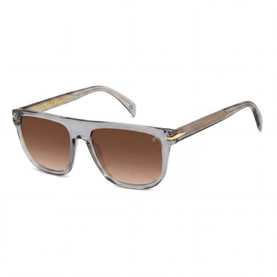 David Beckham Db 7111/S Women's Grey Acetate Square Brown Shaded Non-Polarized UV 400 Sunglasses 56mm
