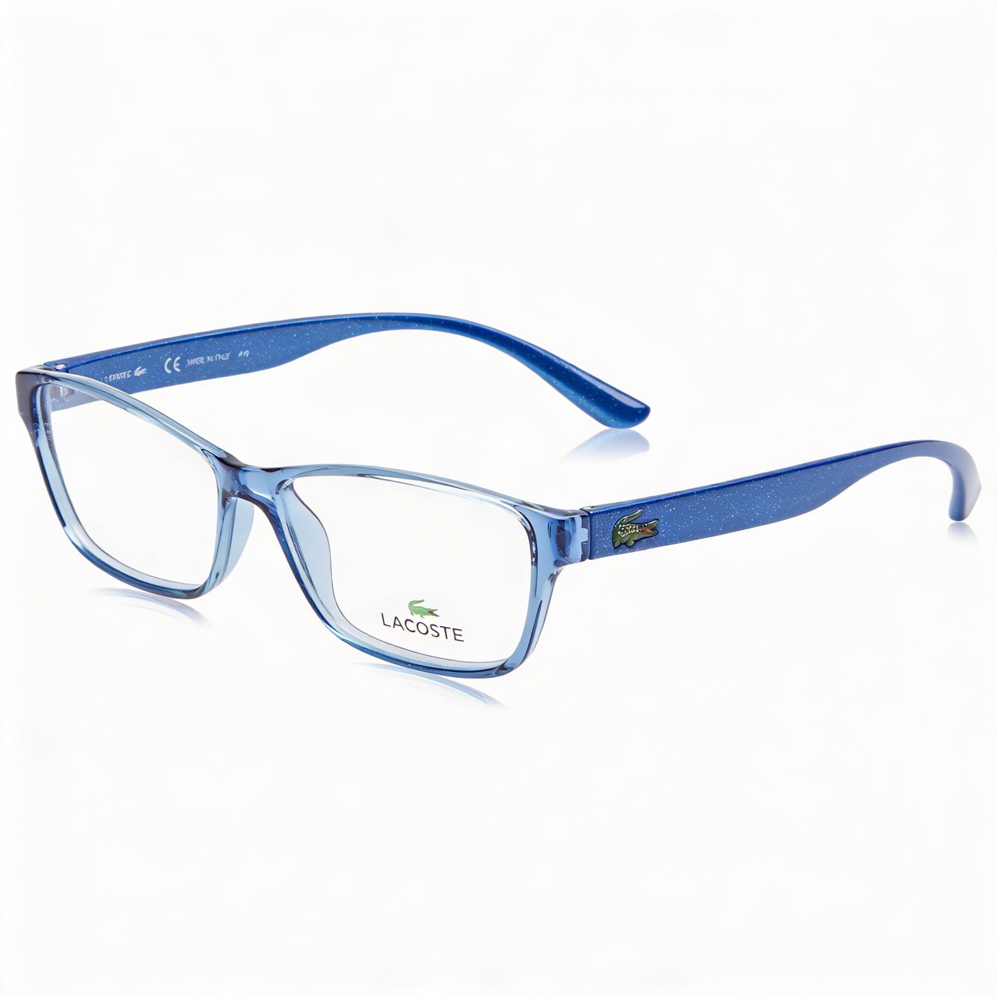 Lacoste L3803b Mi Women's Azure With Glitter Temples Plastic Frame Clear Lens Eyeglasses 51mm, Photo 1