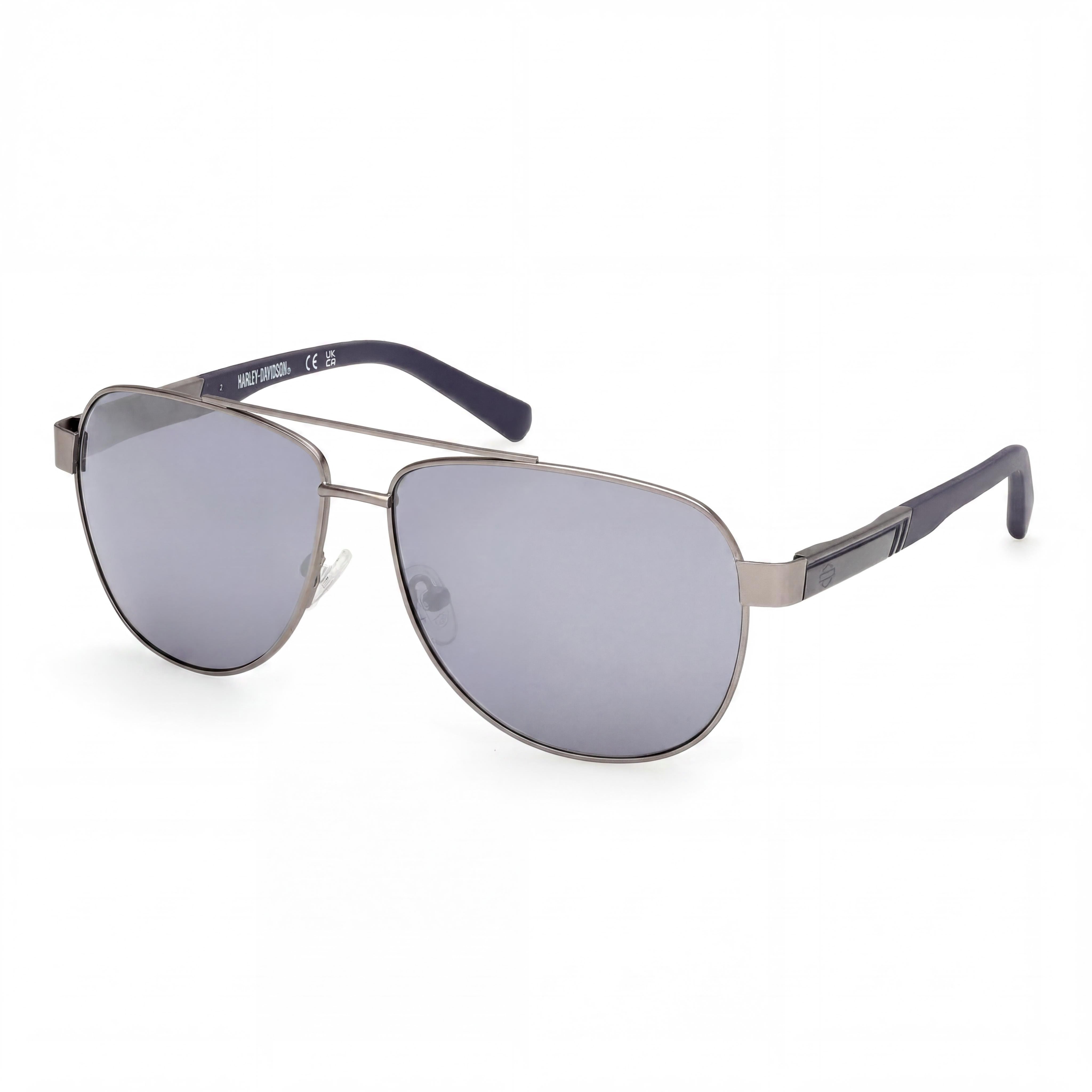 Harley-Davidson Hd00021 Gafas de hombre con montura metálica, azul níquel claro mate envejecido, 62-13-140, Photo 1