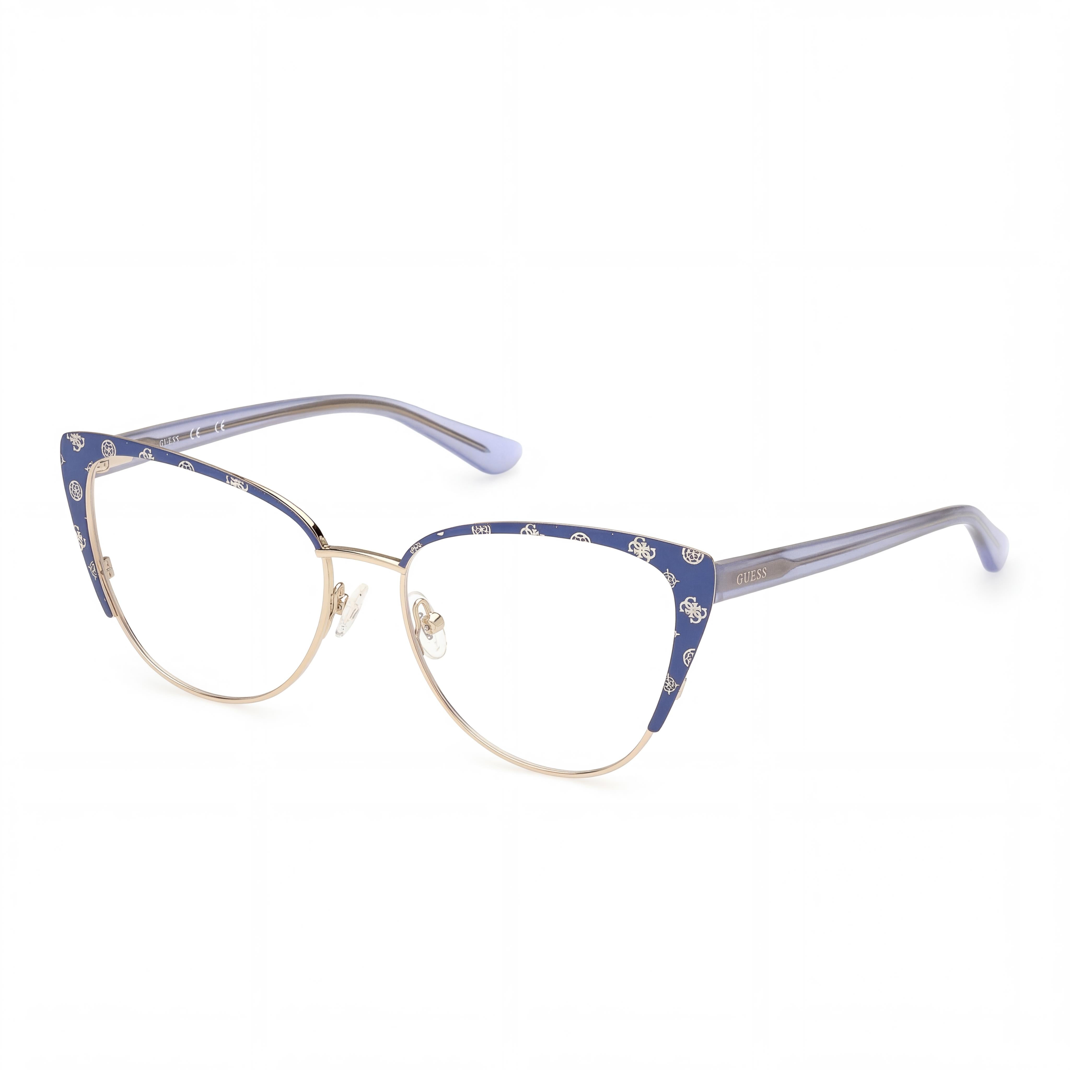 Gafas de sol polarizadas Guess Gu50121 para mujer, de metal, con lentes multicolor, montura azul mate y azul brillante, 55 mm, Photo 1
