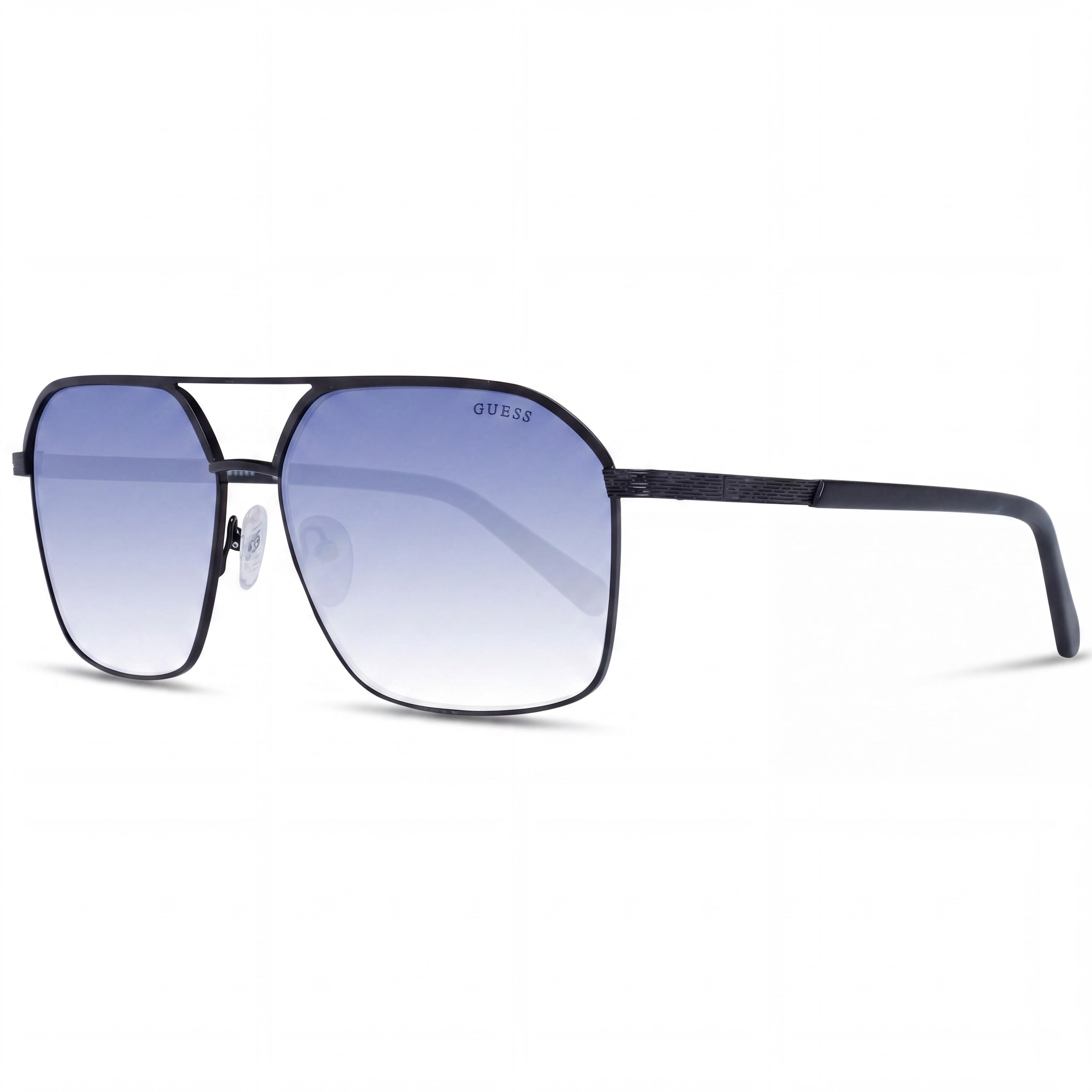 GUESS Classic Men's Polycarbonate Glossy Black Black Gradient 100% UV Protection Non-Polarized Sunglasses 55mm, Photo 1