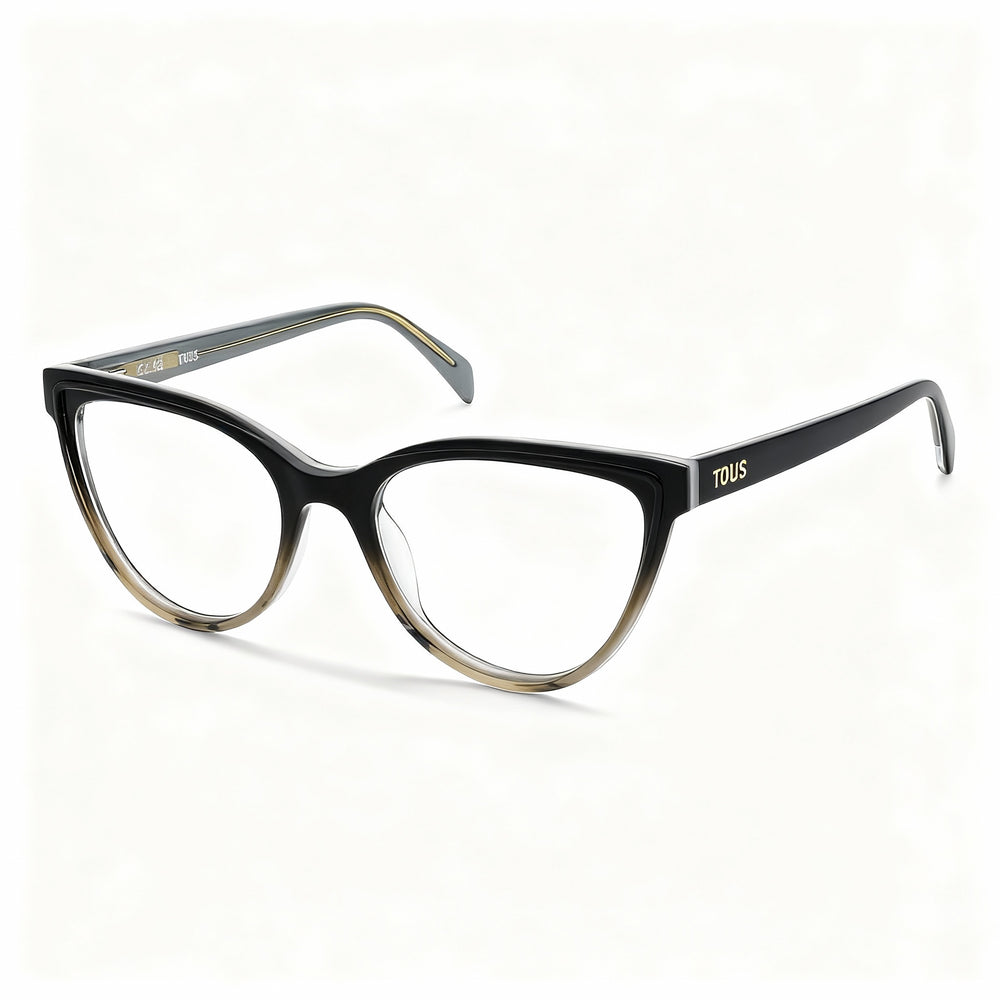 TOUS Casual Women's Acetate Optical Eyeglasses, Dark Havana Frame, 53mm Lens Width