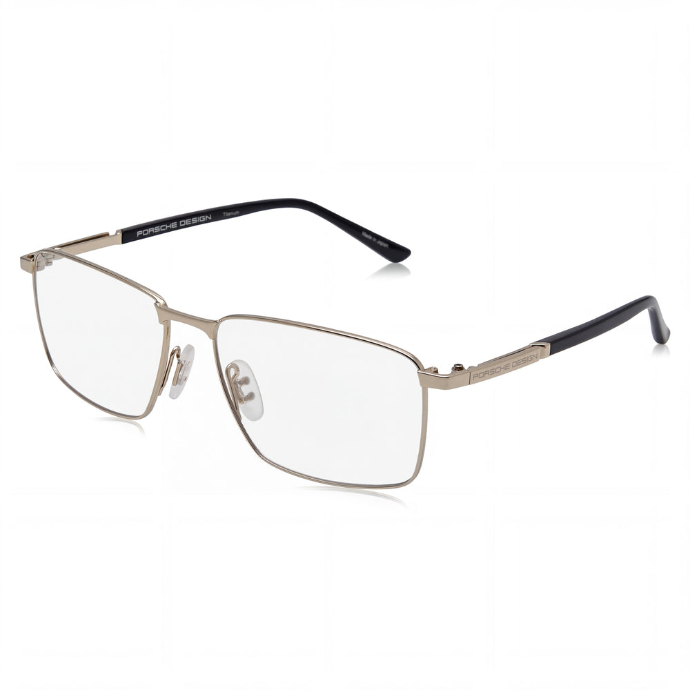 Porsche P8729 Women's Modern Titanium Frame Gold Black Transparent Lens Sunglasses 55mm
