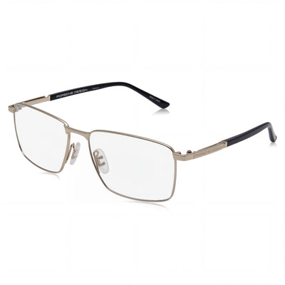 Porsche P8729 Women's Modern Titanium Frame Gold Black Transparent Lens Sunglasses 55mm