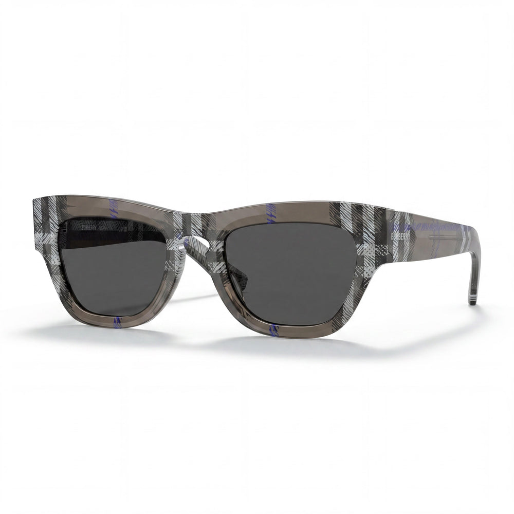 Gafas de sol unisex BURBERRY Classic con montura gris y lentes de policarbonato gris oscuro, ancho de lente de 51 mm