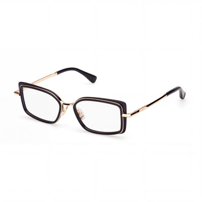 MaxMara MODERNO Women's Acetate Black Deep Gold Eyeglasses 53mm
