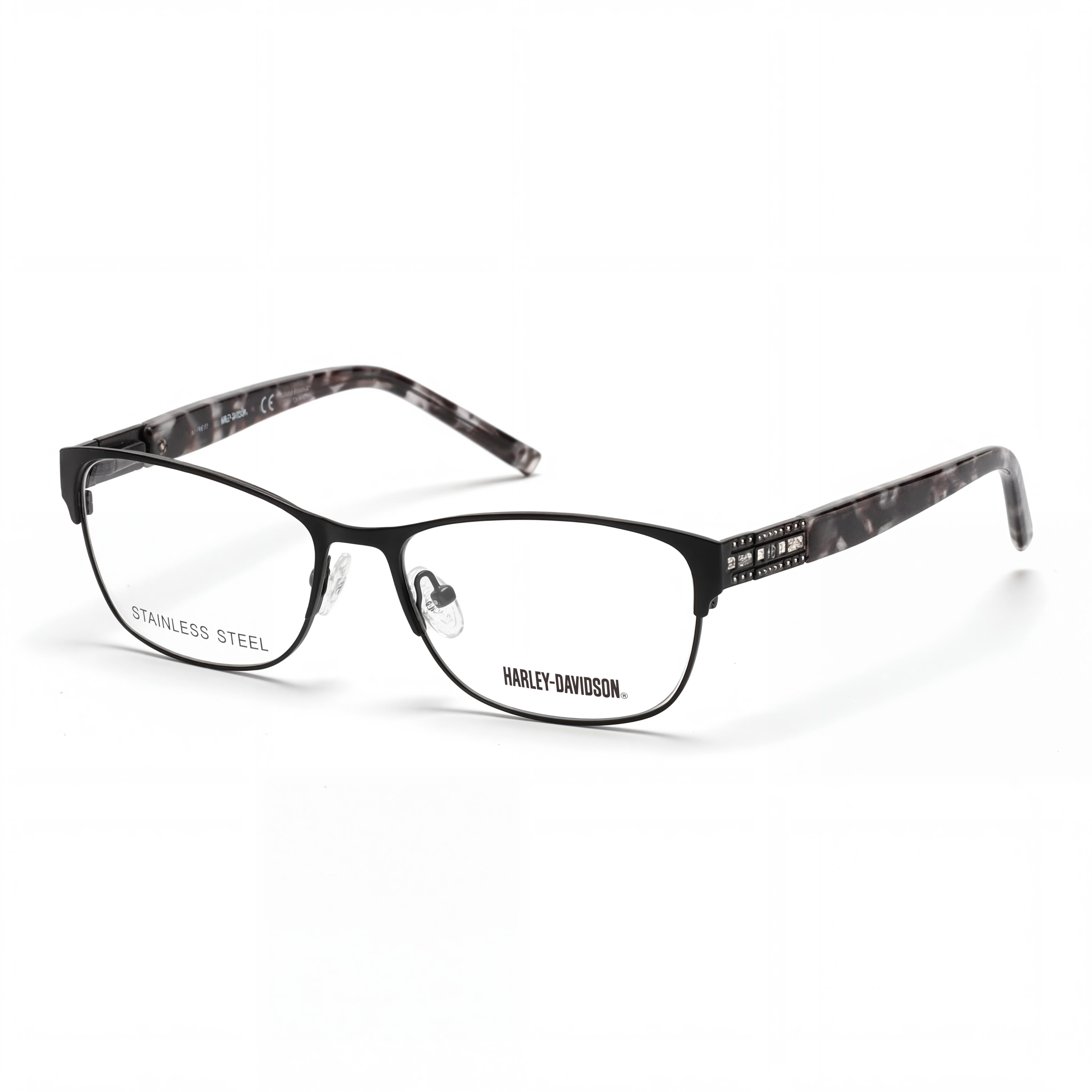 Harley-Davidson Hd0540 Women’s Metal Non- Eyeglasses in Matte Black Havana Pearl 54mm, Photo 1