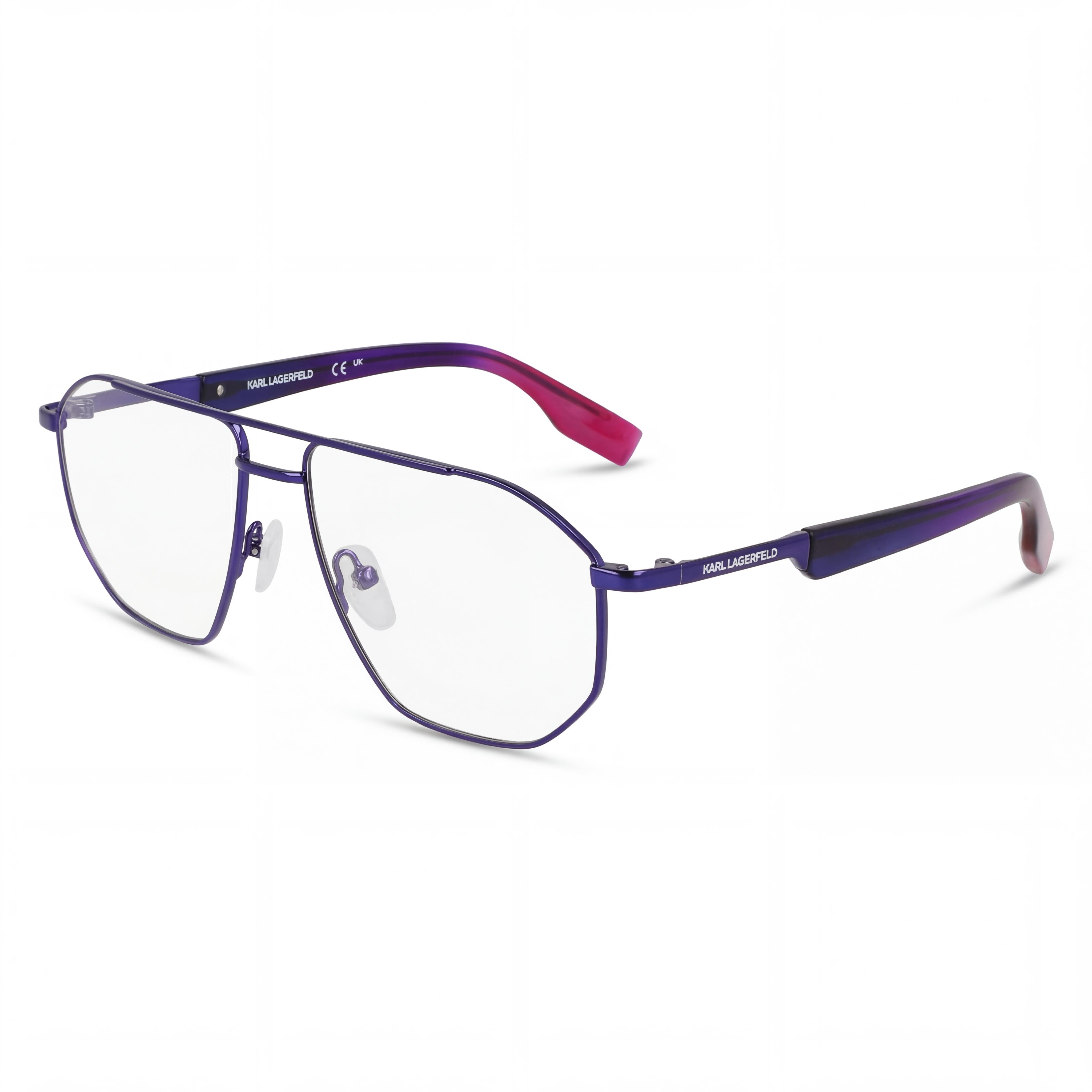 KARL LAGERFELD KL353 Men's Optical Eyeglasses Frames, Dark Blue Metal Design, Featuring 56mm Lens Width, Photo 1