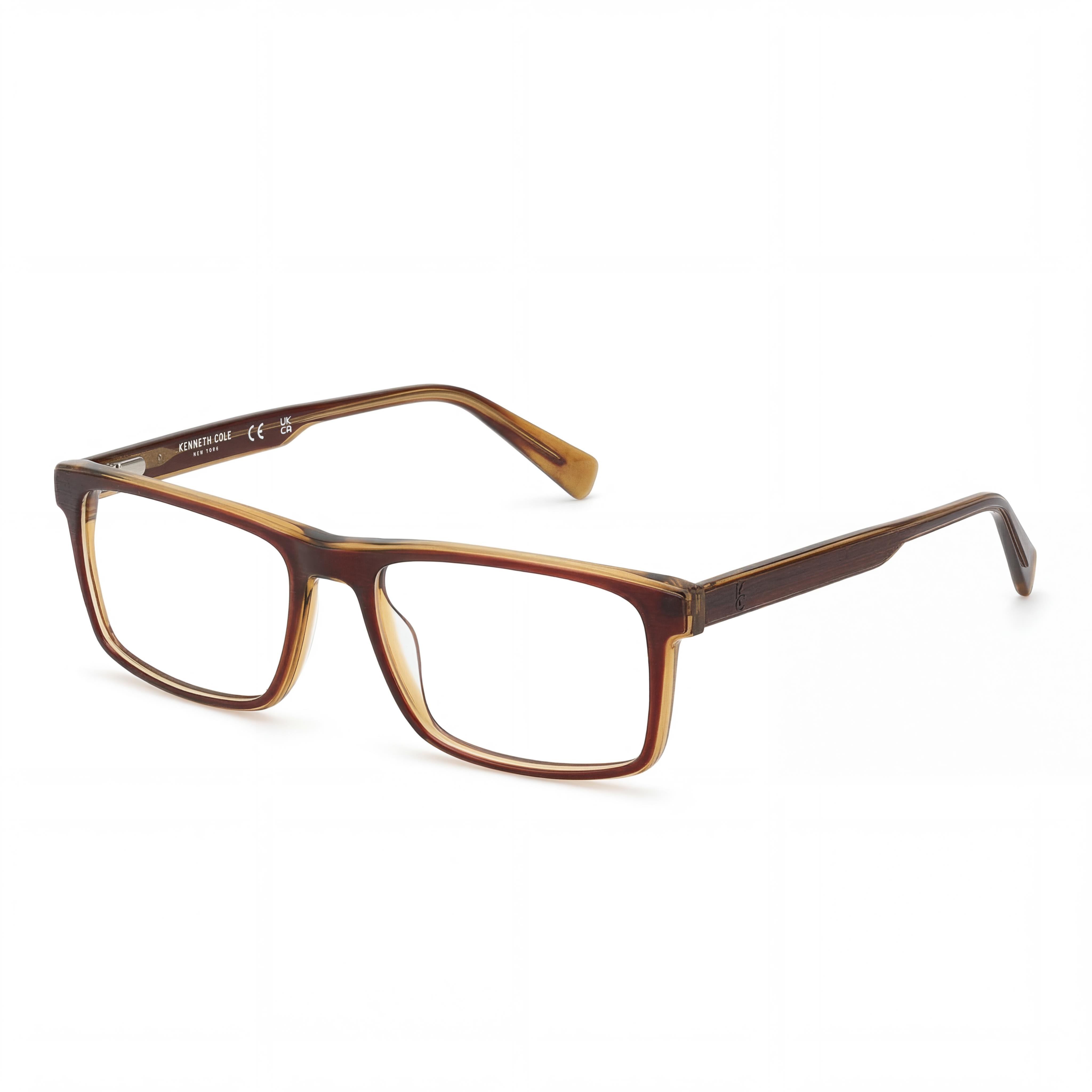 Kenneth Cole New York Kc50013 Unisex Eyeglasses with Green Frame Material and Matte Dark Brown Finish, Size 54-16-145, Photo 1