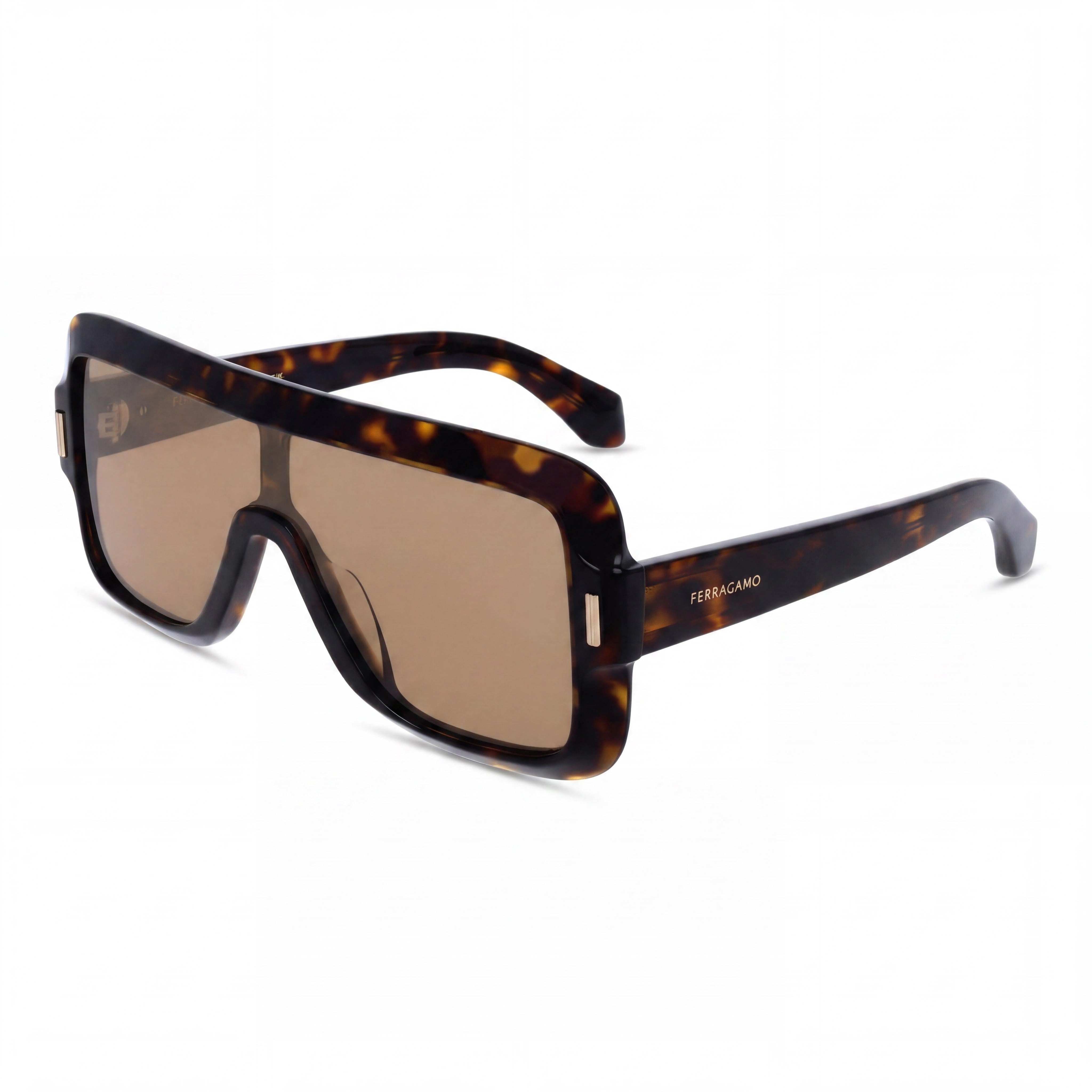 Gafas de sol de acetato de carey oscuro para mujer Ferragamo Modern UV 400 55-20, Photo 1
