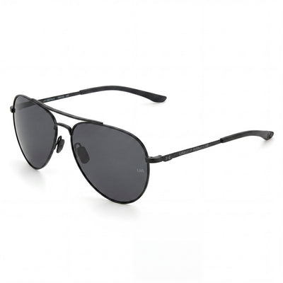 Under Armour Matte Black Pilot Sunglasses, Metal Frame, Grey UV Protected Lenses, Unisex, 57-15-140