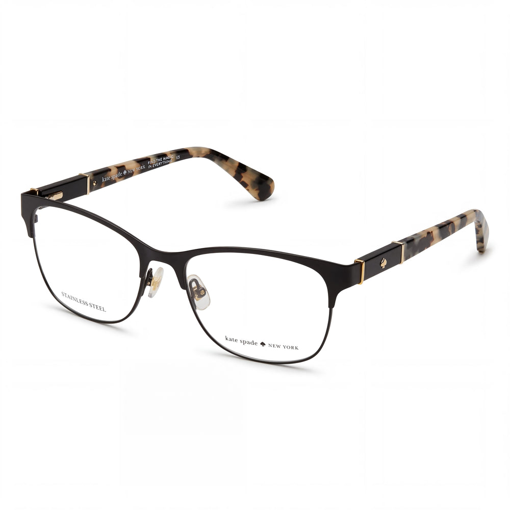 Gafas de sol Kate Spade New York Benedetta con montura metálica y lentes de policarbonato en negro mate, 51 mm