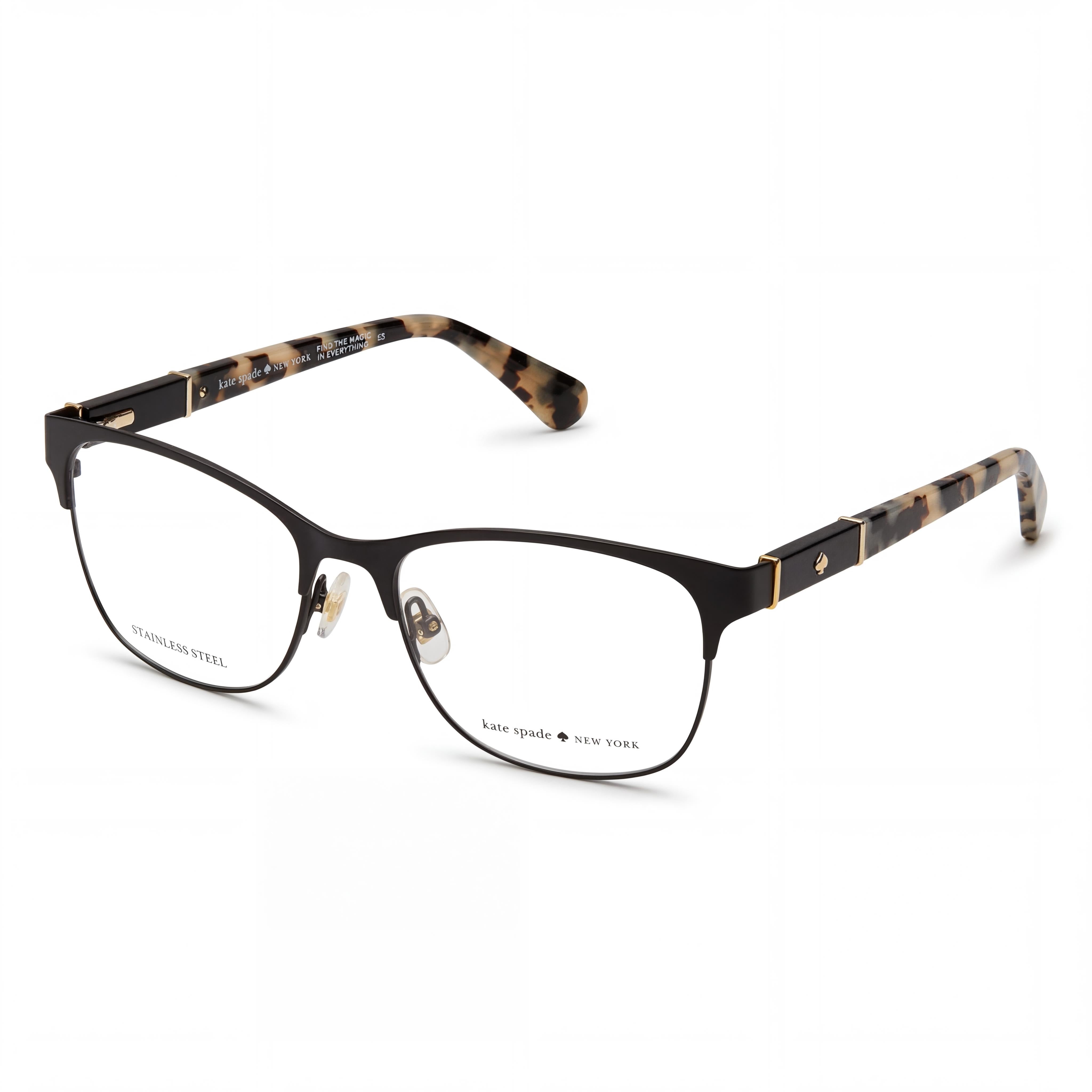 Gafas de sol Kate Spade New York Benedetta con montura metálica y lentes de policarbonato en negro mate, 51 mm, Photo 1