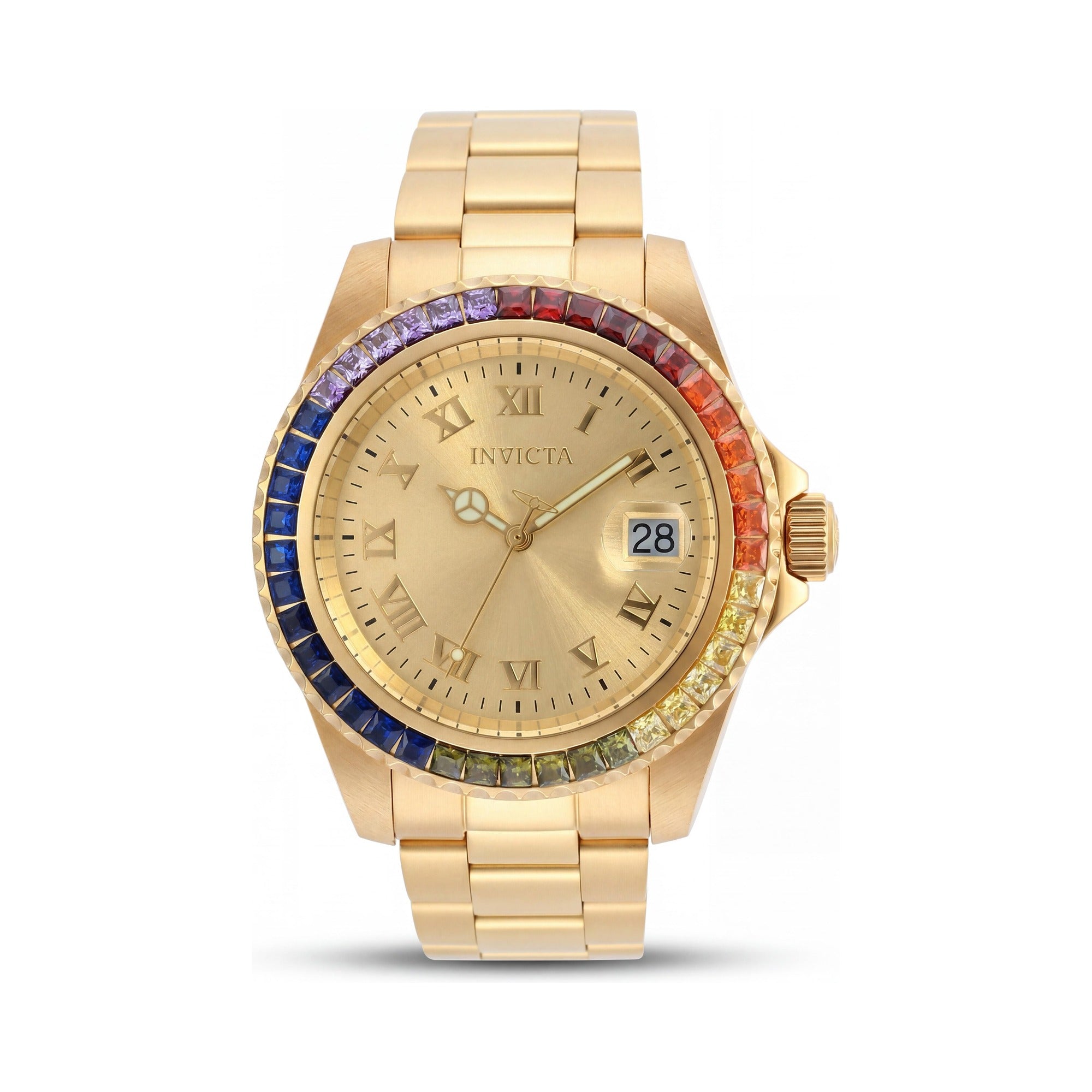 Invicta Angel 20022 Women's Multicolored Gold-Plated Stainless Steel Quartz Bracelet Watch 200m 40mm, Photo 1