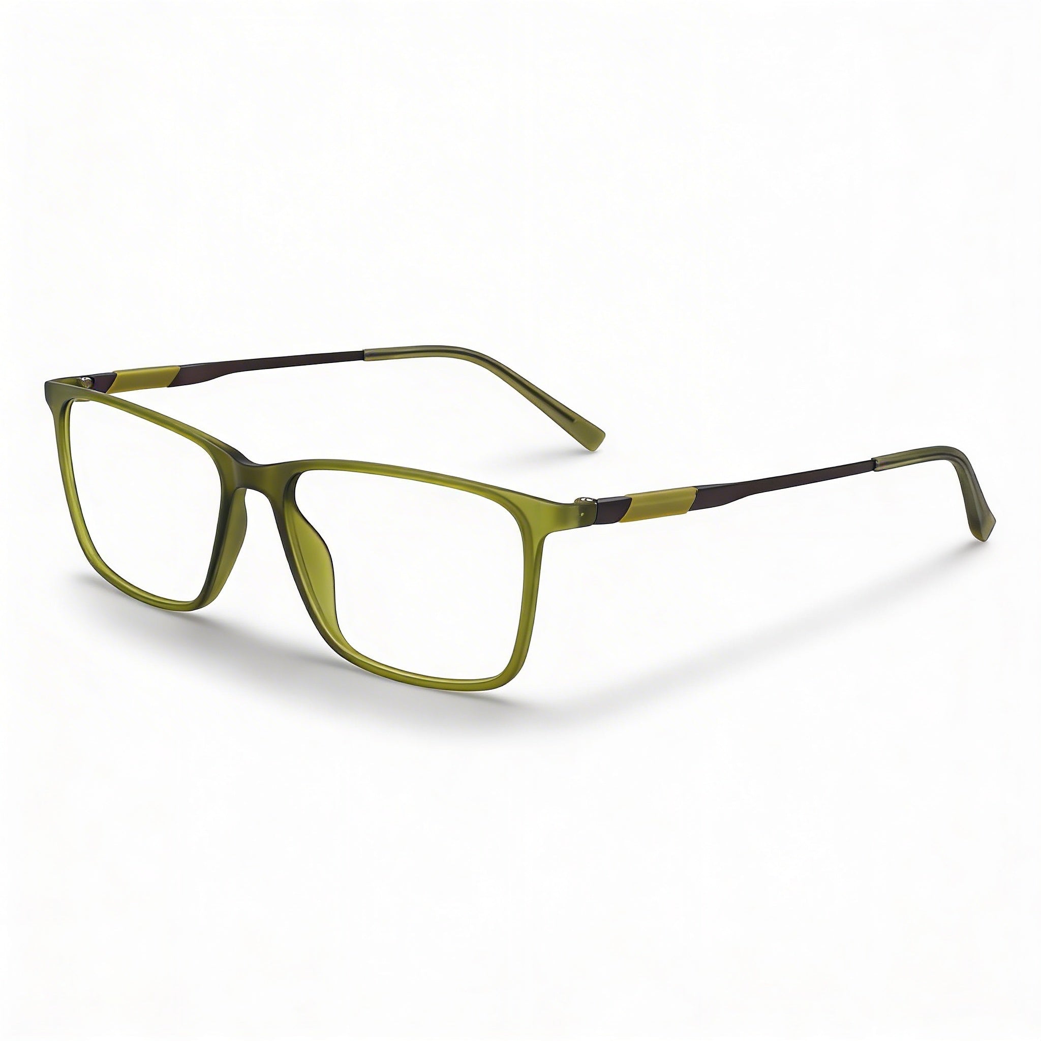 Flexon EP8019 Unisex Eyeglasses with Iniettato Frame and Polycarbonate Non- Lenses Matte Crystal Moss 54mm, Photo 1