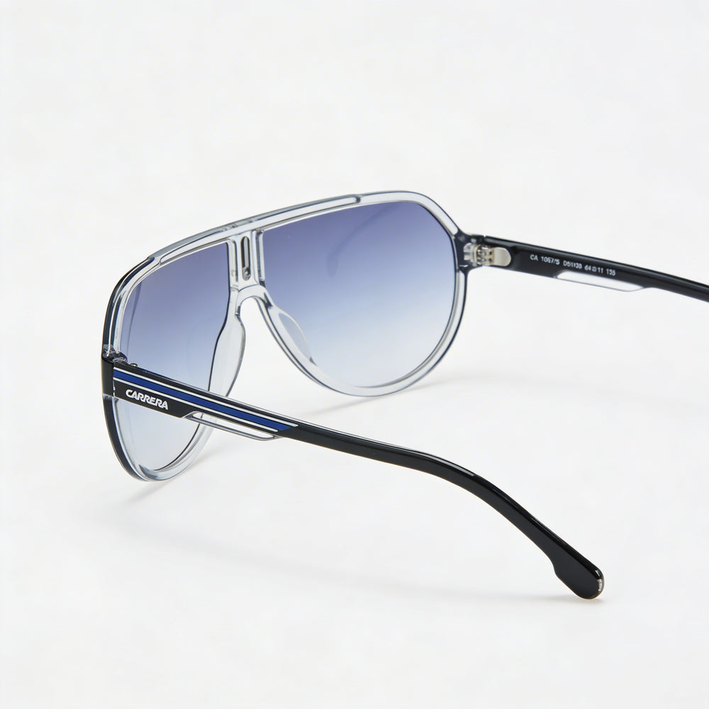 Carrera Casual Men's Acetate Frame Non-Polarized DK Blue Shaded Polycarbonate Lens Sunglasses 64-11-135