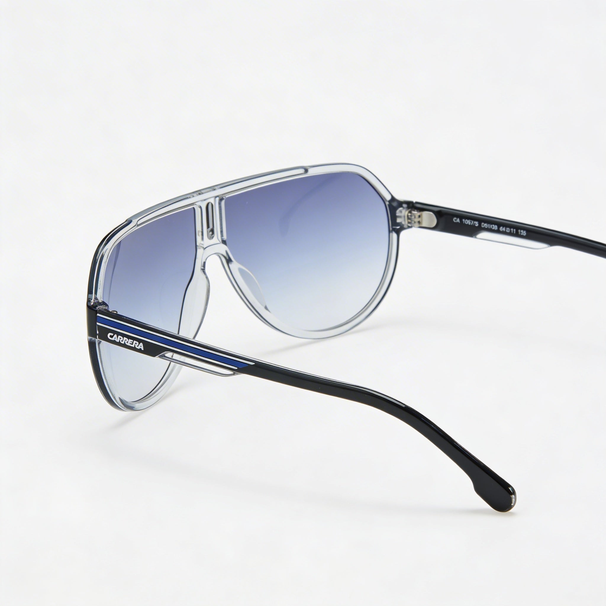 Carrera Casual Men's Acetate Frame Non-Polarized DK Blue Shaded Polycarbonate Lens Sunglasses 64-11-135, Photo 2